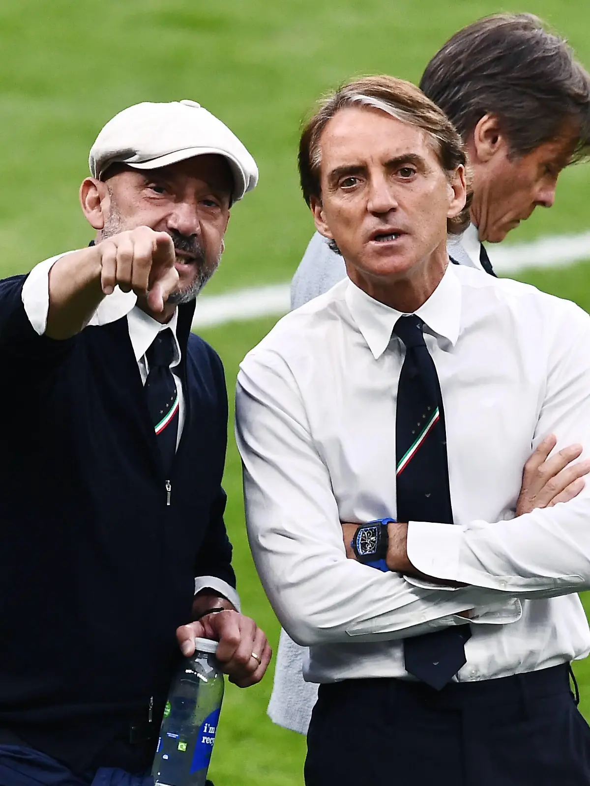  Mg Londra Inghilterra 11/07/2021 - Euro 2020 / Italia-Inghilterra / foto Matteo Gribaudi/Image nella foto: Gianluca Vialli-Roberto Mancini PUBLICATIONxNOTxINxITA