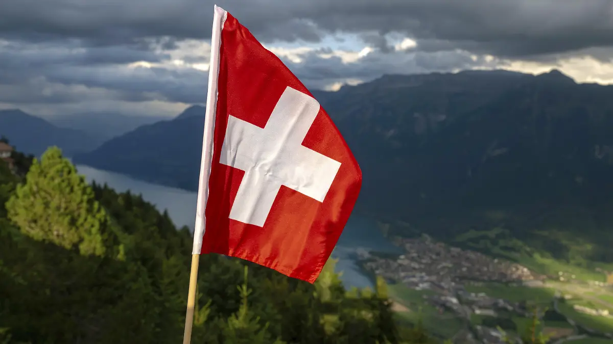 Schweizer Fahne, Interlaken, Schweiz