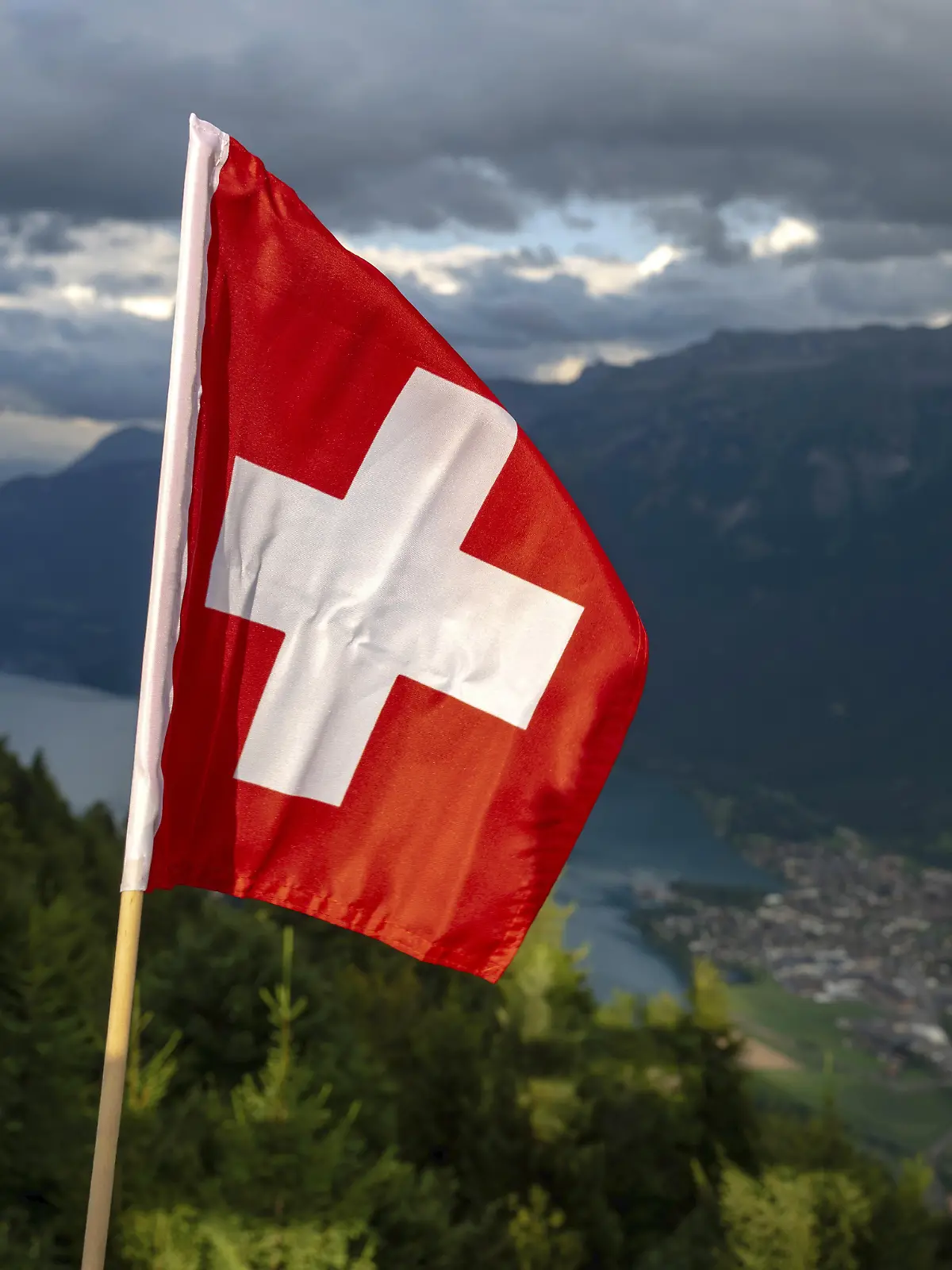 Schweizer Fahne, Interlaken, Schweiz