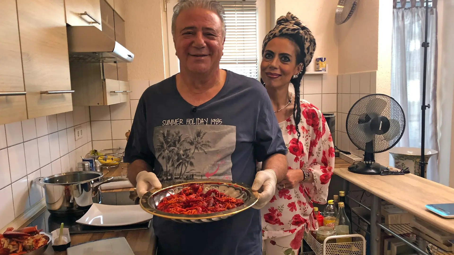 Gastgeber Franco mit seiner Frau Marie Claire.