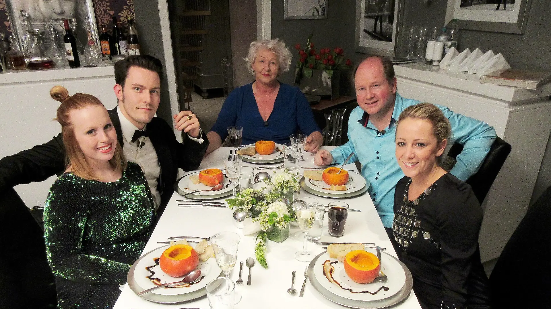 V.l.: Neele, Thilo, Gastgeberin Sybille, Julius, Maxie