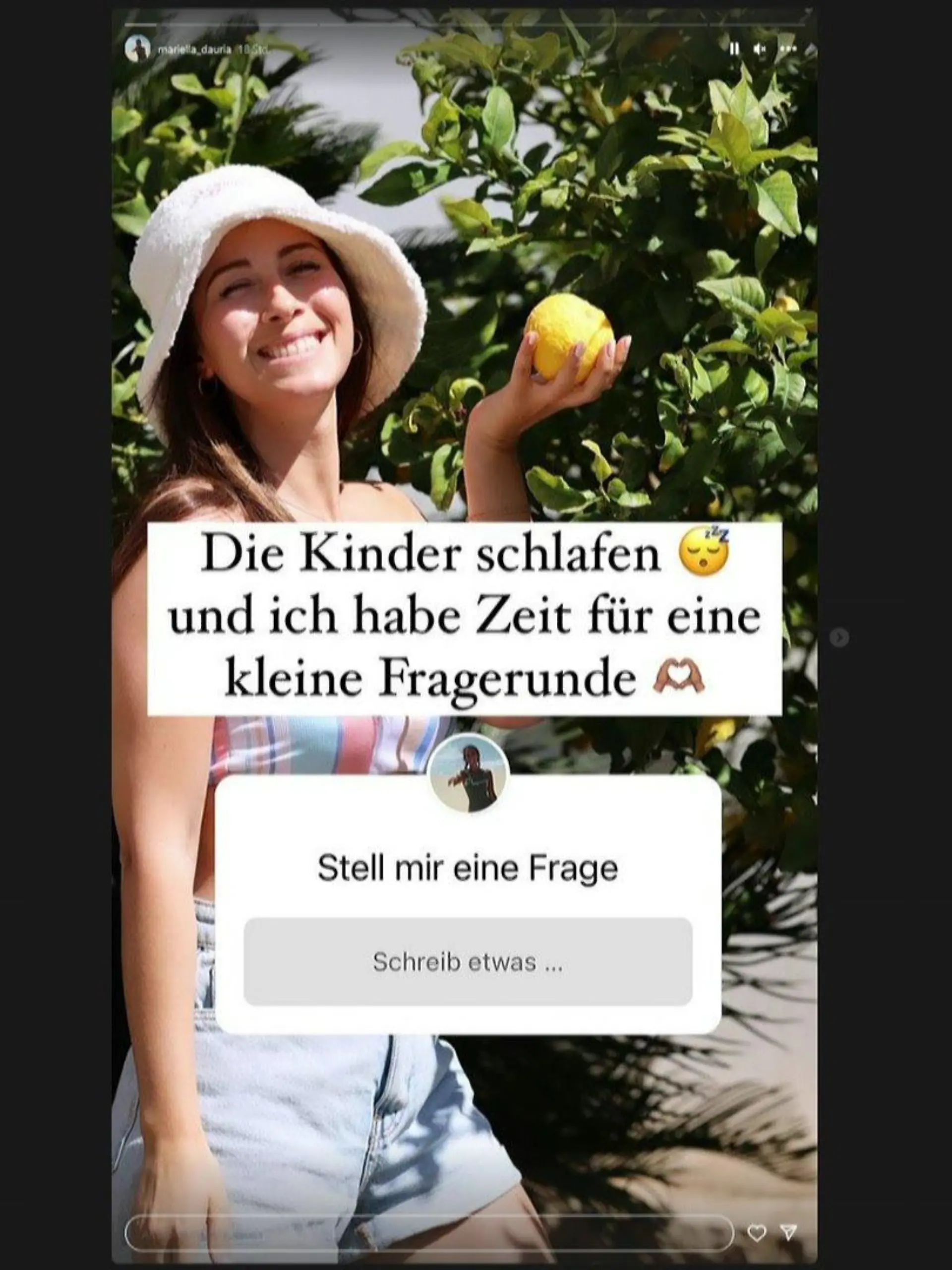 Mariella D´Auria Fragerunde auf Instagram