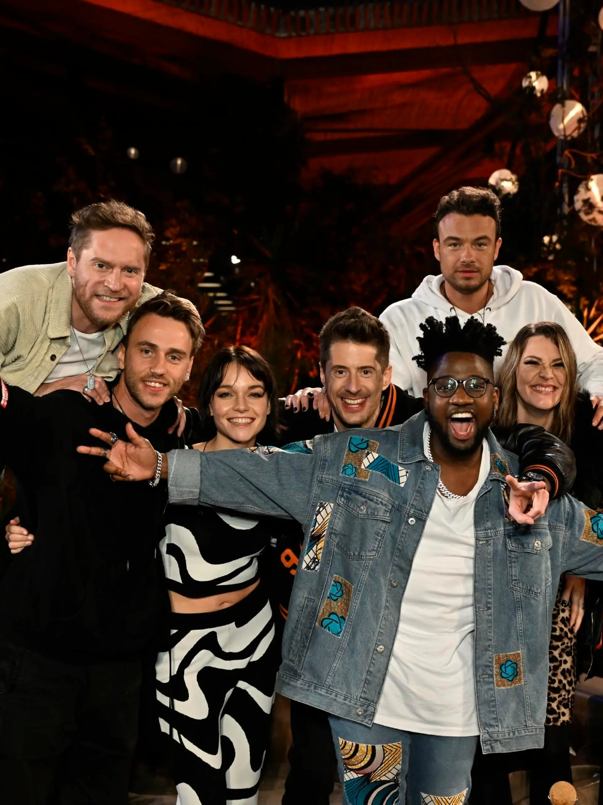 V.l.: Johannes Oerding, Clueso, LOTTE, Vincent Stein ("SDP"), Kelvin Jones, Dag-Alexis Kopplin ("SDP"), Floor Jansen und ELIF.

Die Verwendung des sendungsbezogenen Materials ist nur mit dem Hinweis und Verlinkung auf RTL+ gestattet.