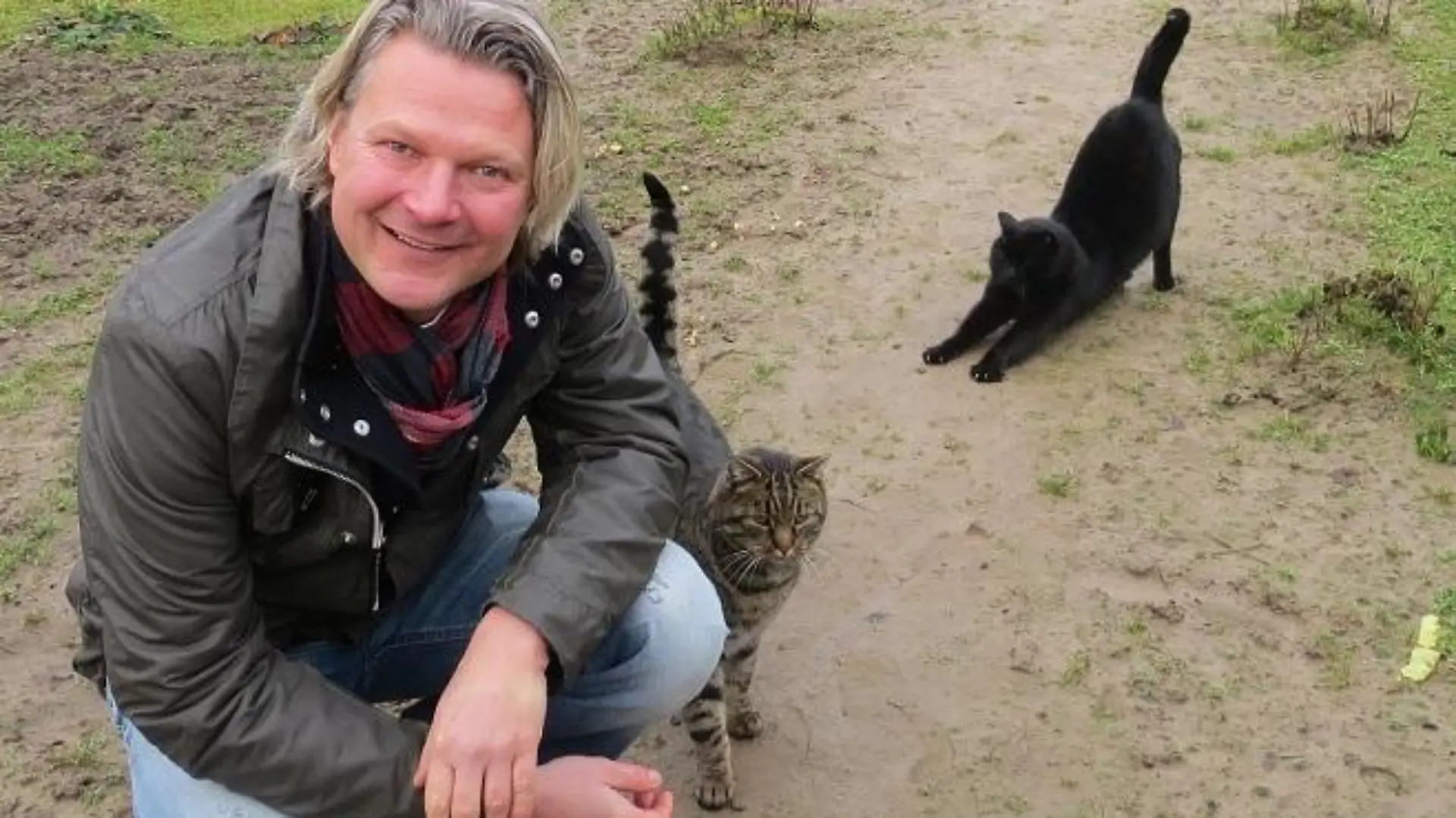 Tiere in Not - VOX-DOCMA TV - Frank und Rgener Katzen auf dem Gelnde des Kleingartenvereins