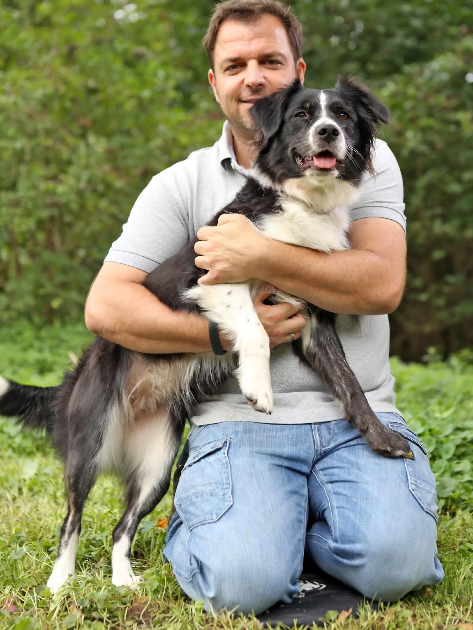 Martin Rütter mit seinem Hund "Emma".