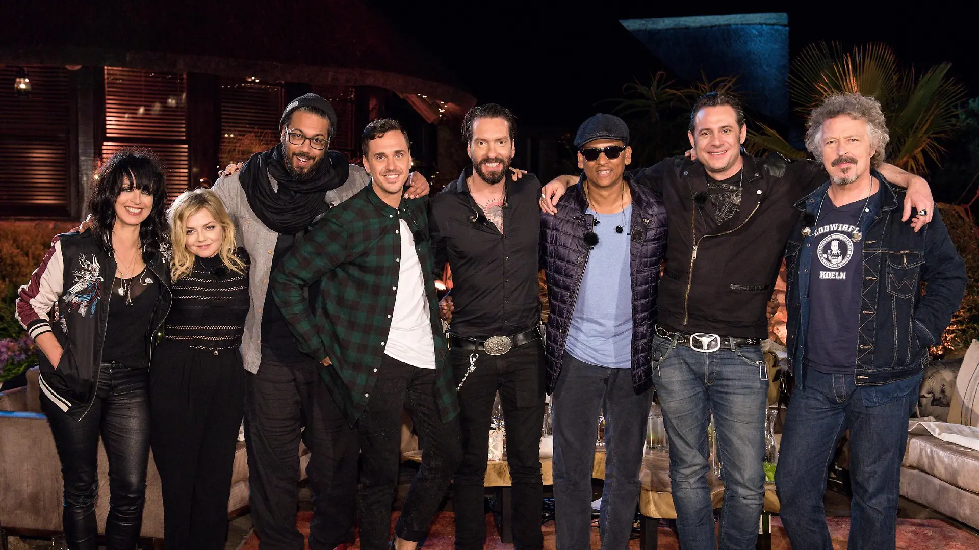 V.l.: NENA, Annett Louisan, Samy Deluxe, Seven, Alec Völkel, Xavier Naidoo, Sascha Vollmer und Wolfgang Niedecken
