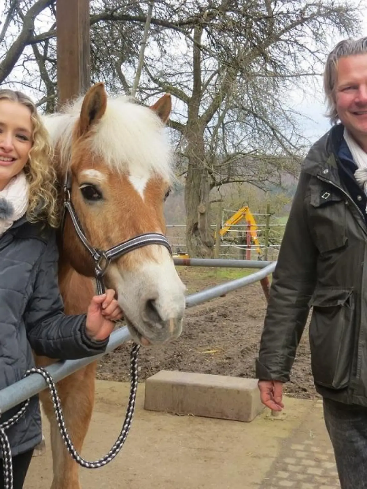 Tiere in Not - VOX-DOCMA TV - Frank Weber und Besitzerin Nicole Hofmann mit Haflinger Heiko