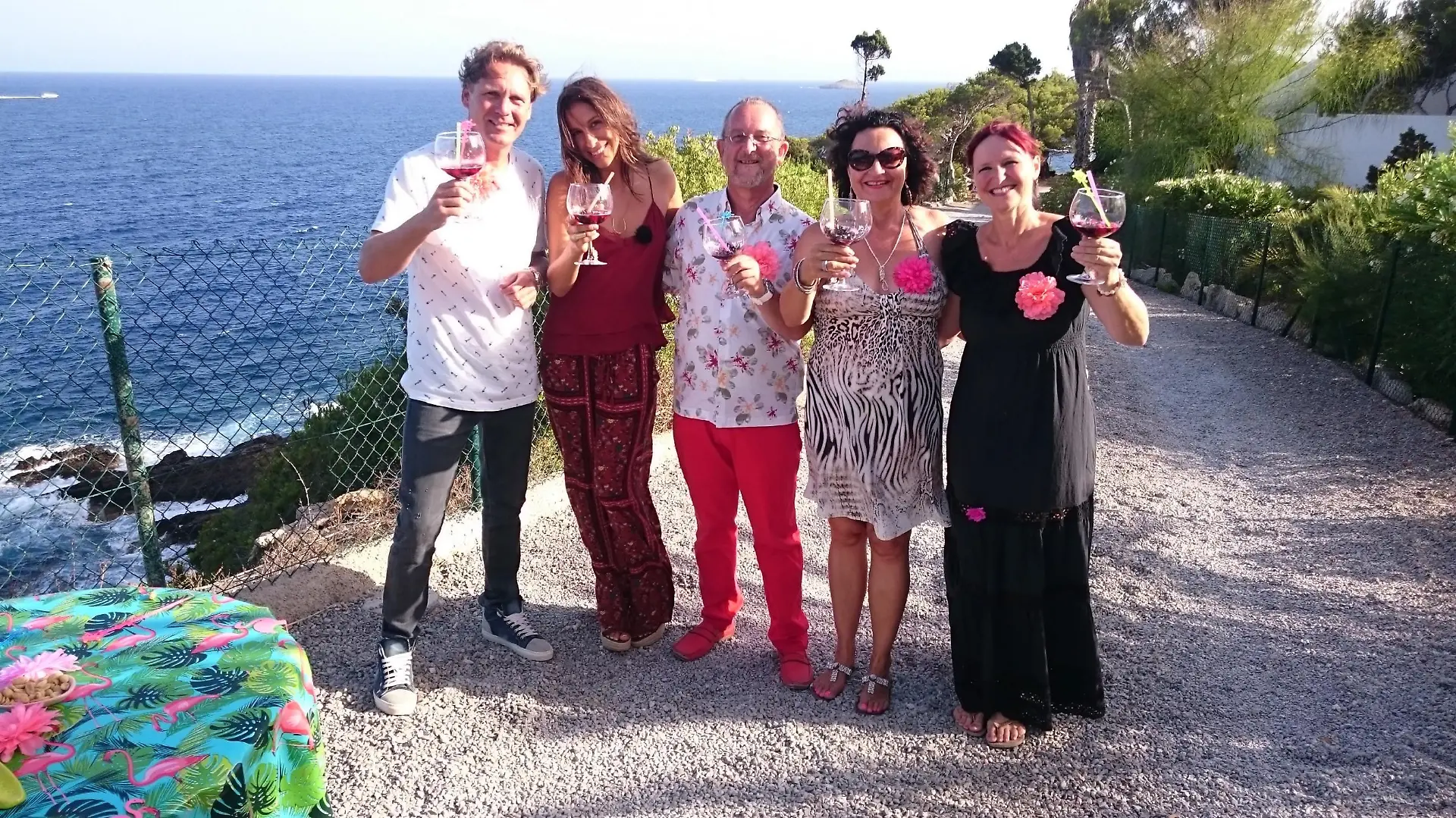 V.l.: David, Janine, Urs, Christine und Gastgeberin Elke