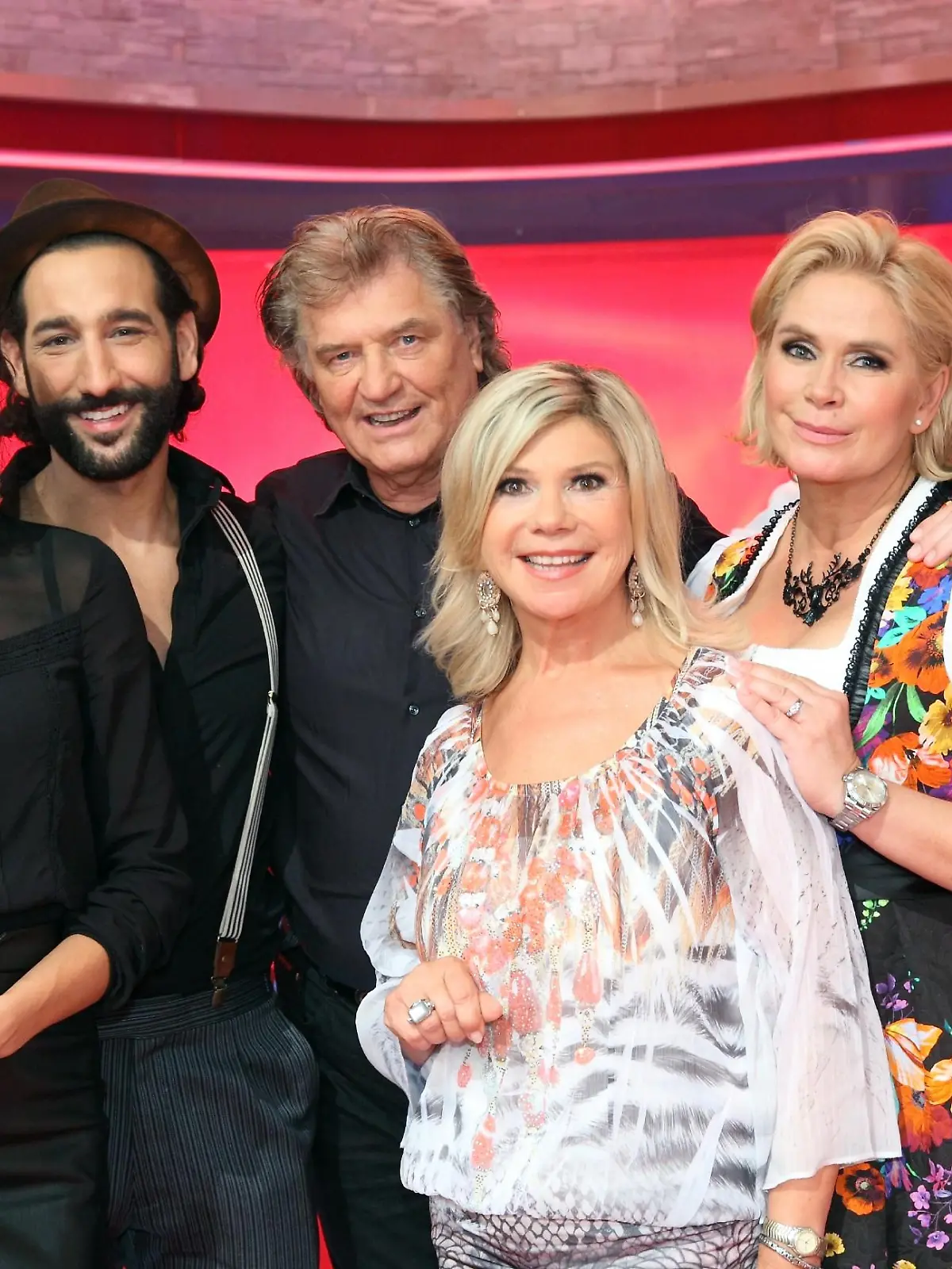 V.l.: Rebecca Mir, Massimo Sinato, Michael Hartl, Marianne Hartl, Claudia Effenberg, Stefan Effenberg 