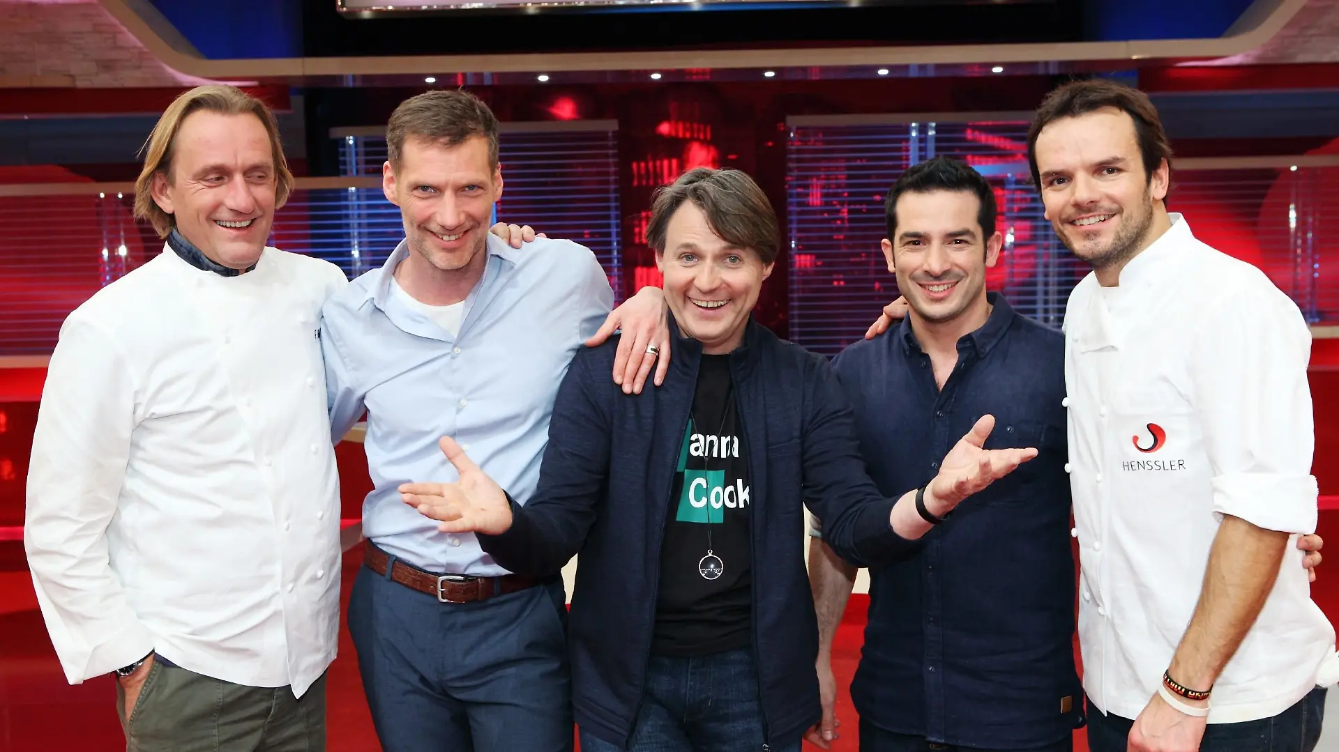 V.l.: Koch-Coach Frank Buchholz, Clemens Löhr, Wolfgang Bahro, Tayfun Baydar, Steffen Henssler