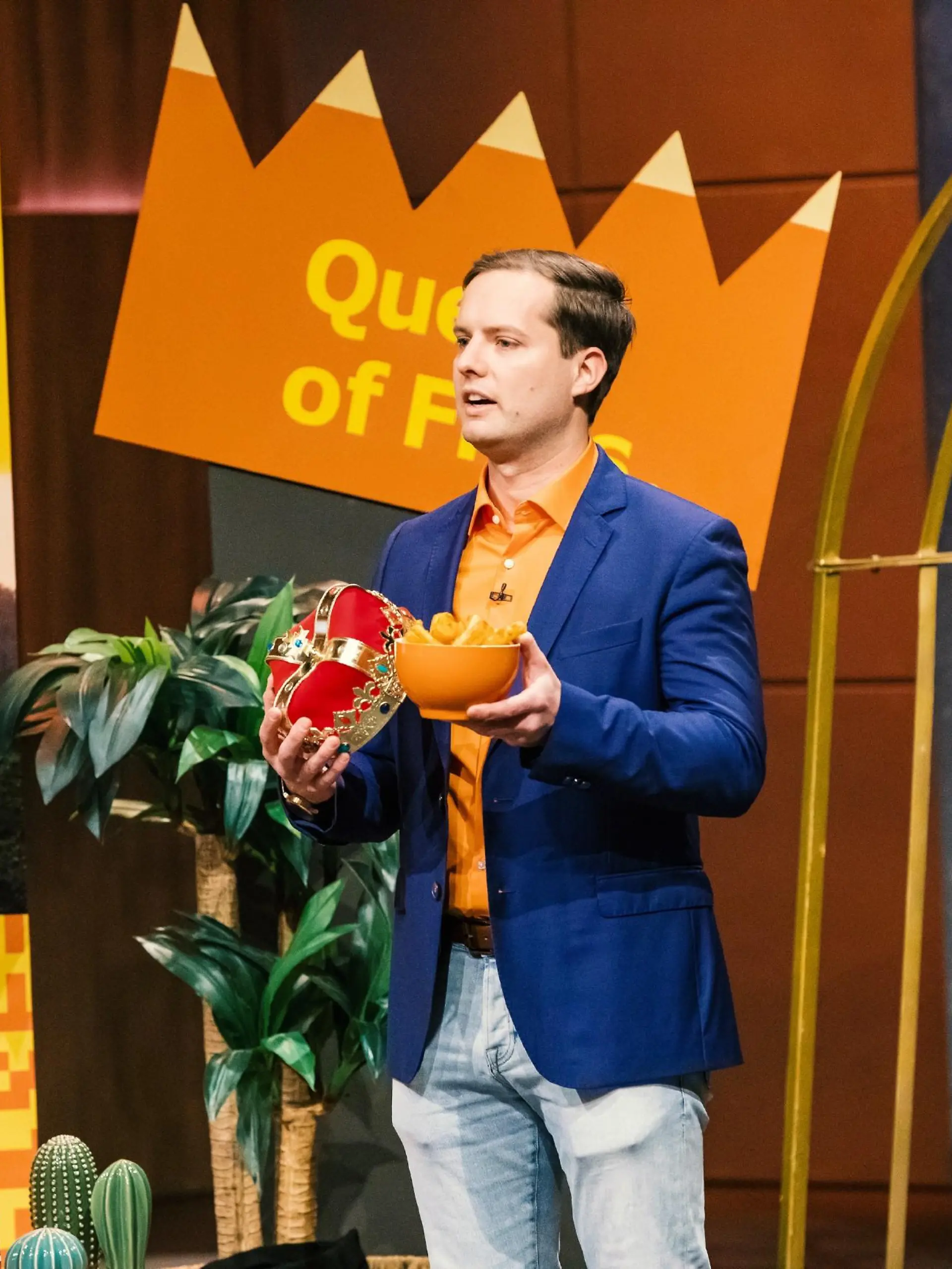 Peter Kenning aus Hagen präsentiert mit "Yuca Loca" Fritten aus Maniok. Er erhofft sich ein Investment von 90.000 Euro für 20 Prozent der Anteile an seinem Unternehmen..