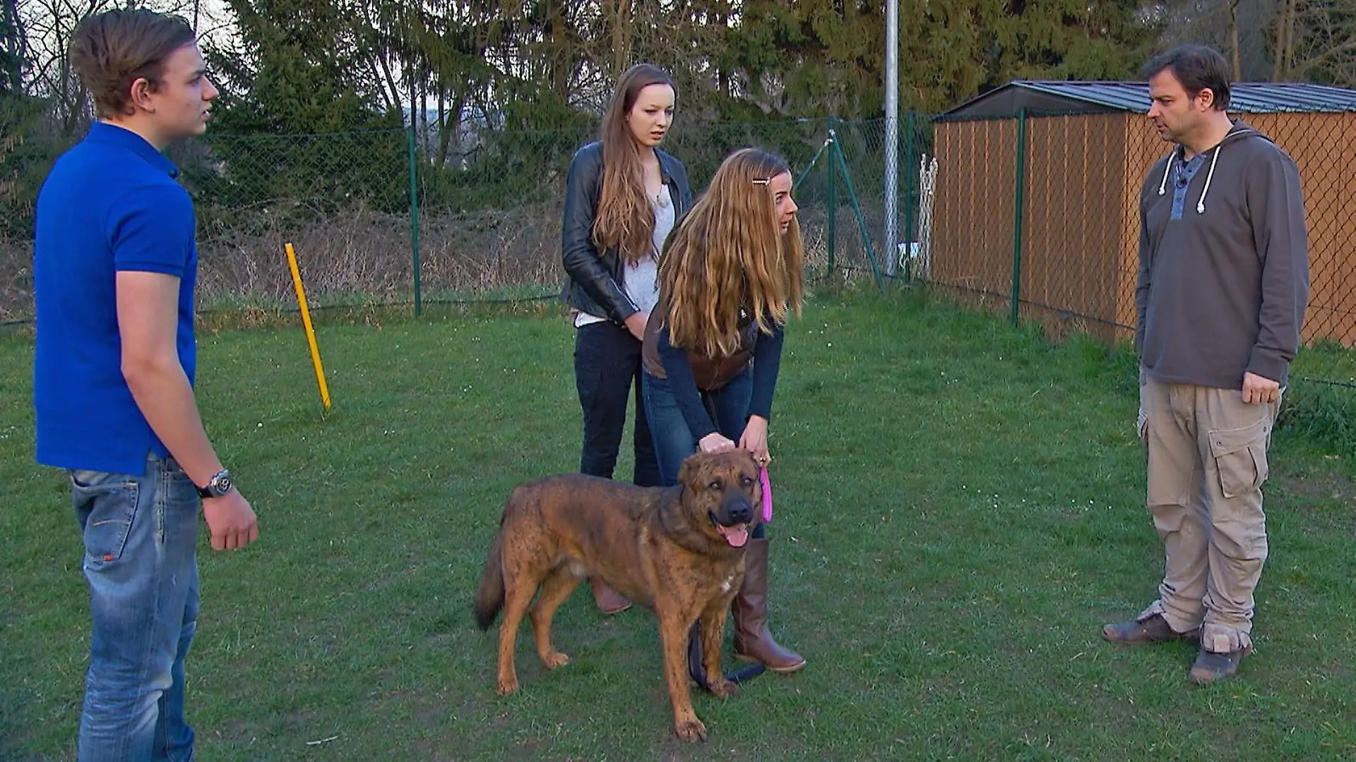 Jeder Spaziergang mit dem großen Mischlings-Rüden "Aiko" ist eine Zitterpartie. Nicht nur für Pamela (46, r.), sondern erst recht für ihre Kinder Anika und Max (l.). Ein Fall für den Hundeprofi Martin Rütter!