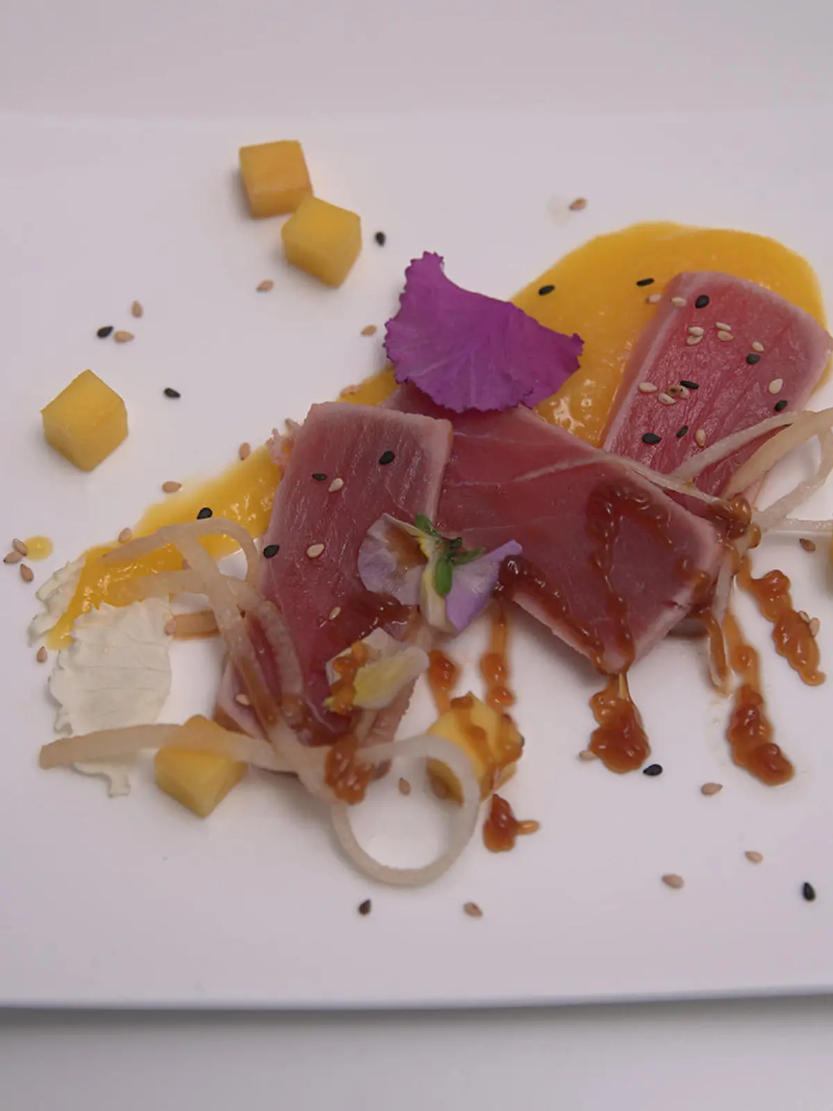 Thunfisch Tataki mit Mango und Rettich