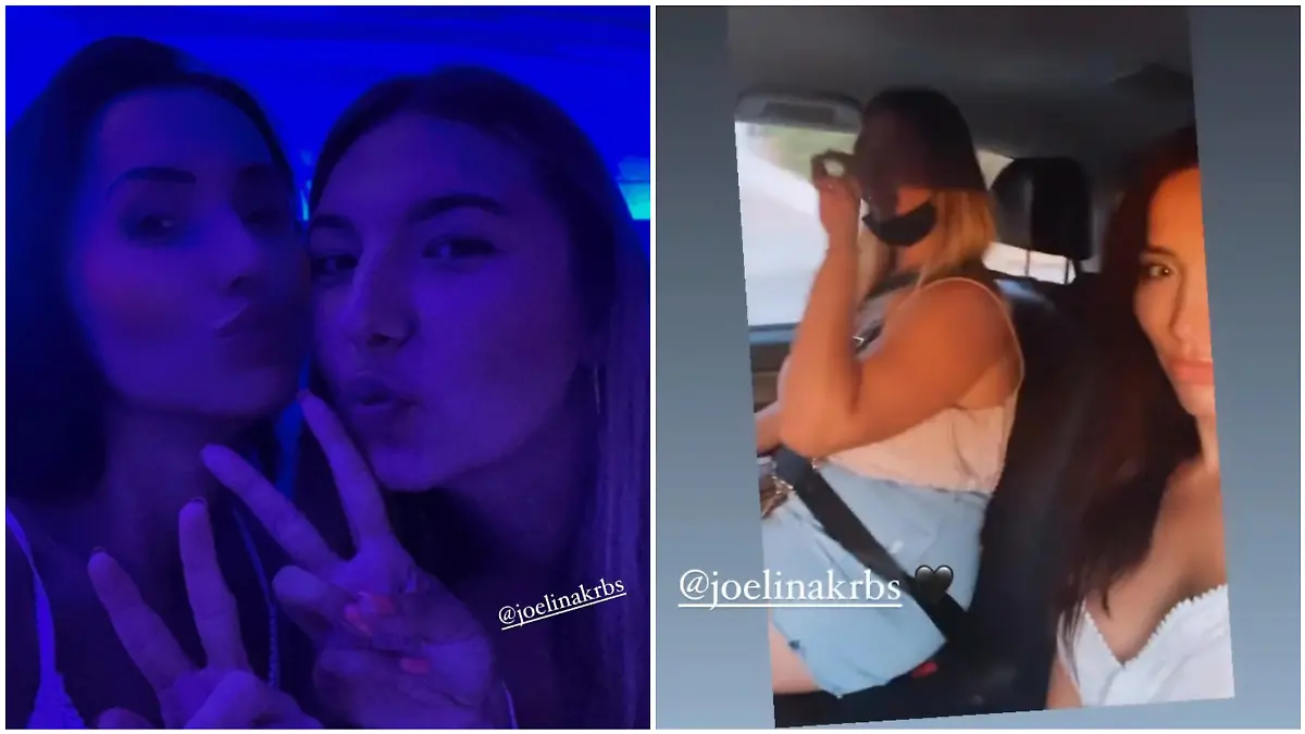 Genießen gemeinsam Zeit: Joelina und Anastasiya