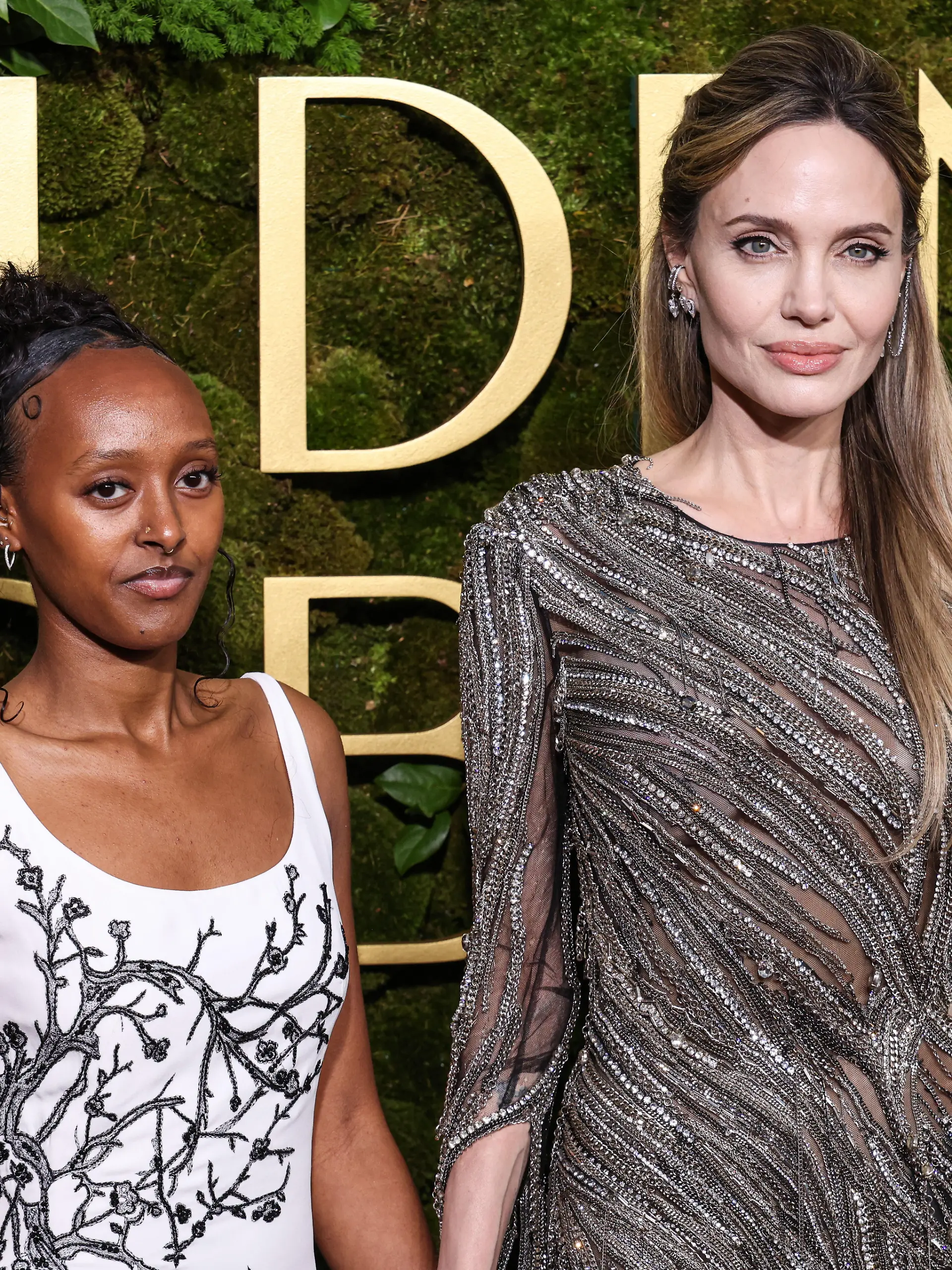 BEVERLY HILLS, LOS ANGELES, CALIFORNIA, USA - JANUARY 05: Zahara Marley Jolie and mother Angelina Jolie arrive at the 82nd Annual Golden Globe Awards held at The Beverly Hilton Hotel on January 5, 2025 in Beverly Hills, Los Angeles, California, United States. (Photo by Xavier Collin/Image Press Agency/Sipa USA)