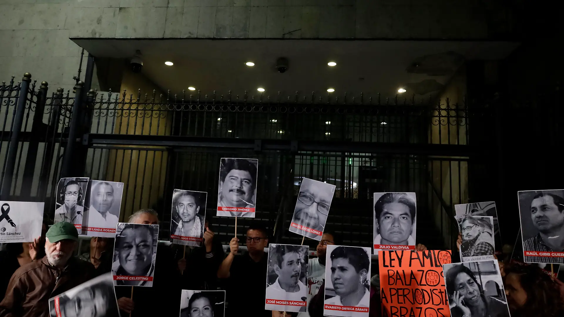 Journalists protest with photographs outside the Ministry of the Interior in Mexico City to demand justice for the disappearance and murder of their colleagues in Mexico. Recently, Luis Martin Sanchez Iniguez, who worked as a correspondent for La Jornada in the city of Tepic, Nayarit, had been missing since 5 July and on 8 July, authorities found his lifeless body with a message written on a poster board saying ''You can publish whatever you want, except mess with the family''. On the other hand, Juan Carlos Hinojosa Viveros, who worked as a photojournalist and editor of the portal La de 8 News, disappeared shortly after 19:30 hours on Thursday 6 July in the municipality of Nanchital, in the south of the state of Veracruz, the causes of this event being unknown. (Photo by Gerardo Vieyra/NurPhoto)