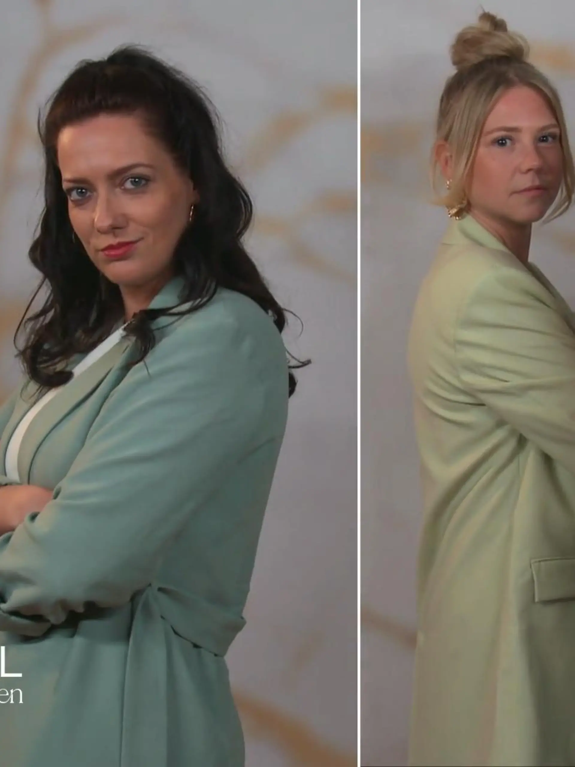 Das Duell - Zwischen Tüll und Tränen: Bildmontage der Duellantinnen - links Elaine Ferlita, rechts Donie Haß und Ronja Keiner