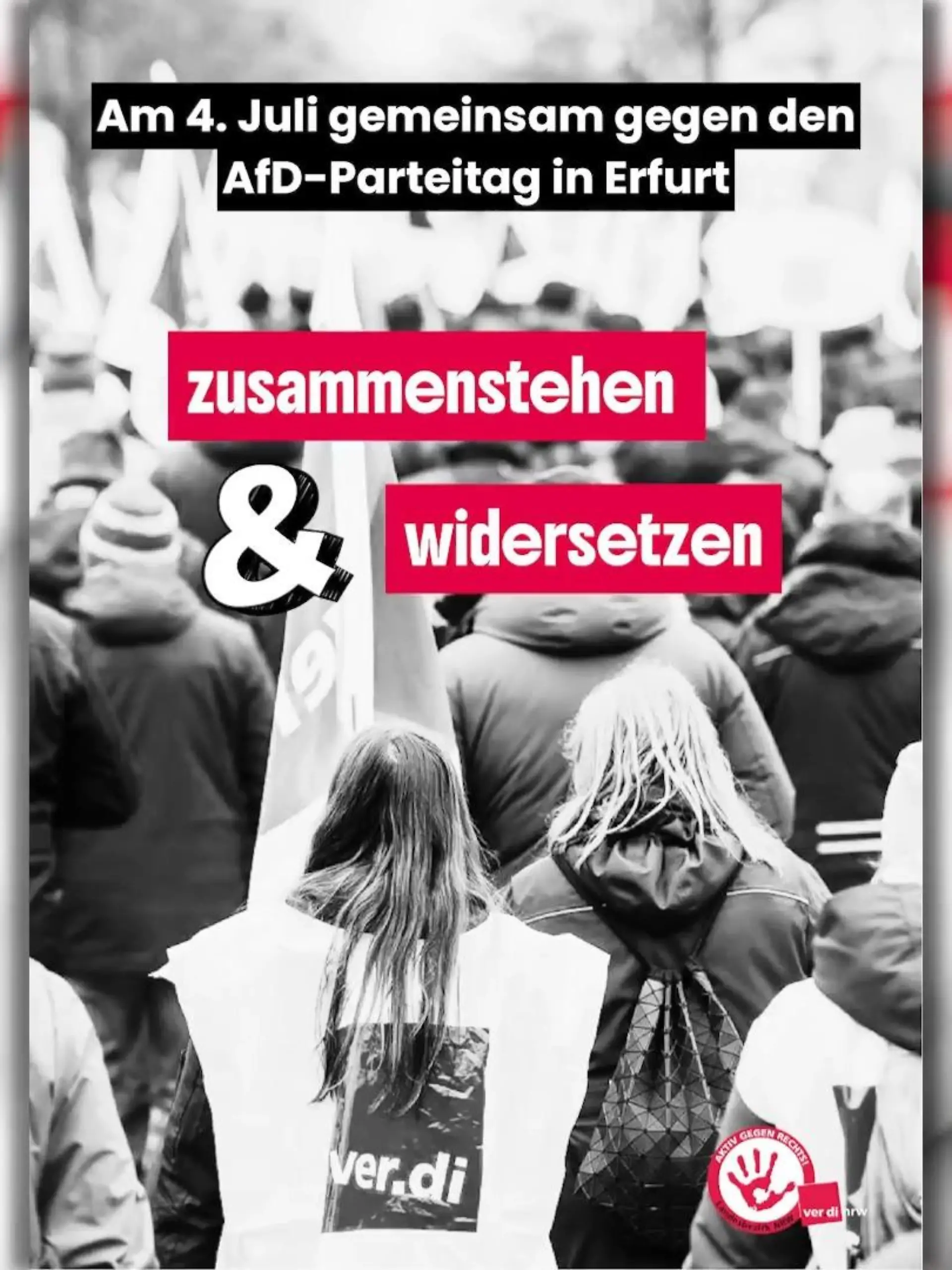 Bild zu: "ver.di will Kosten für Anreise zu AfD-Protest erstatten"