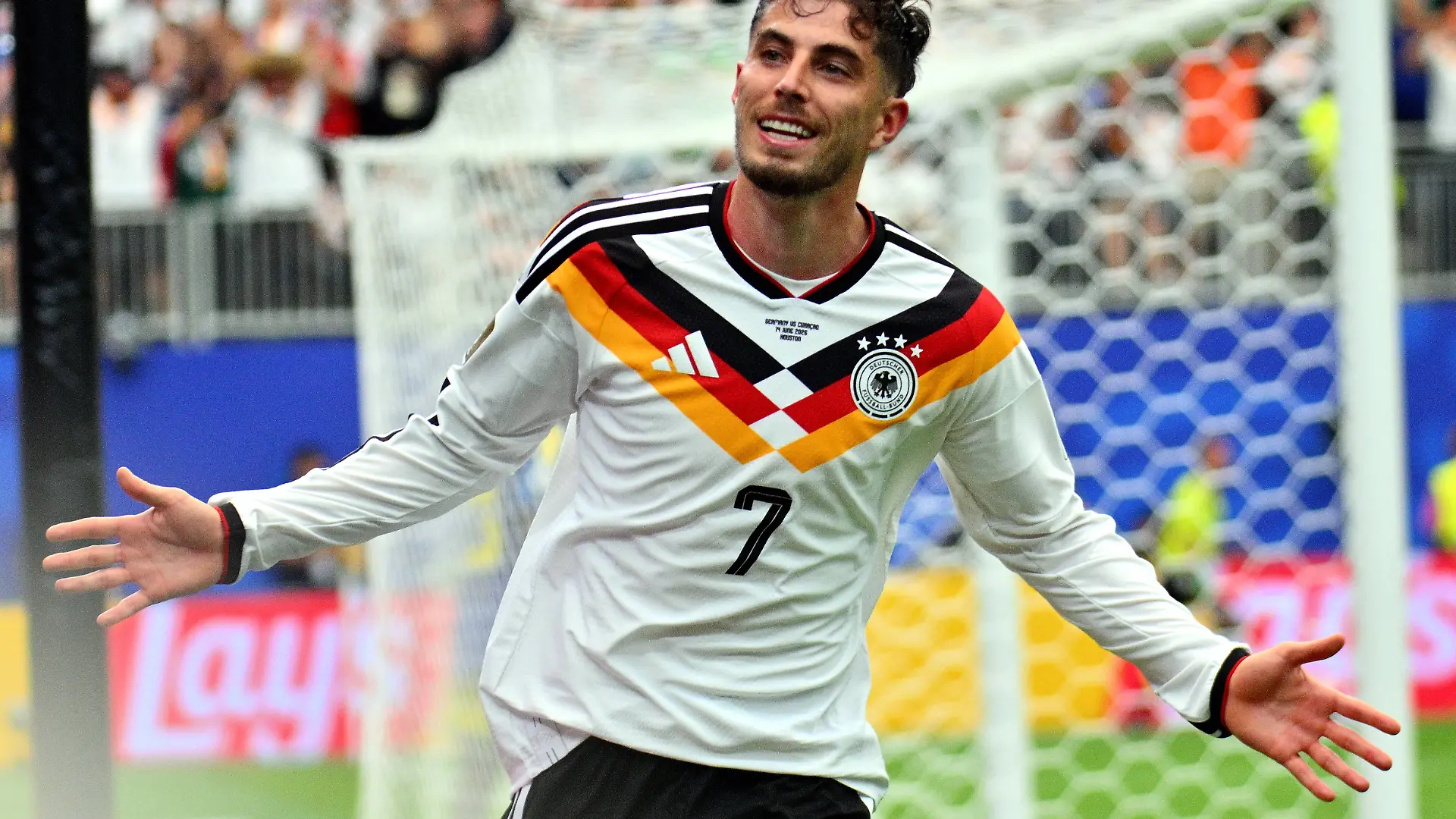 FIFA World Cup, WM, Weltmeisterschaft, Fussball 2026 - Group E - Germany vs Curacao Kai Havertz of Germany celebrates scoring the 7-1 during the FIFA World Cup 2026 group stage match Germany against Curacao, in Houston, USA, 14 June 2026. HOUSTON United States PUBLICATIONxINxGERxAUTxINDxONLY Copyright: xSAMxWASSONx