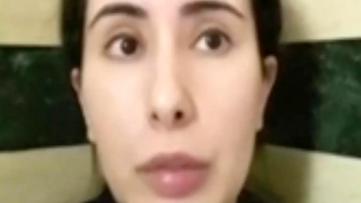 FILE - This undated file image taken from video in an unknown location shows Sheikha Latifa bint Mohammed Al Maktoum speaking into a mobile phone camera. Sheikha Latifa, who has been the subject of concern from a United Nations panel after being seized trying to flee the sheikhdom in 2018, appeared in a social media post Monday, June 21, 2021, that described her as being in Spain on a "European holiday." (#FreeLatifa campaign – Tiina Jauhiainen/David Haigh via AP, File)