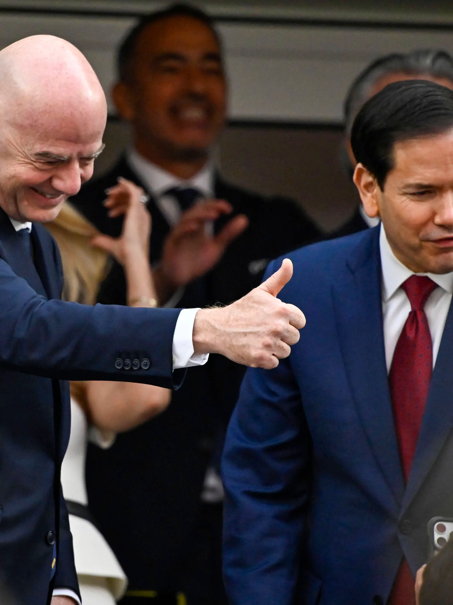 June 12, 2026 FIFA President Gianni Infantino and Secretary of State Marco Rubio at the Opening Ceremony during the FIFA World Cup, WM, Weltmeisterschaft, Fussball 2026 Group D match between USA and Paraguay in Inglewood, California. Mandatory Photo Credit : /CSM Inglewood United States of America - ZUMAc04_ 20260612_zma_c04_356 Copyright: xCharlesxBausx