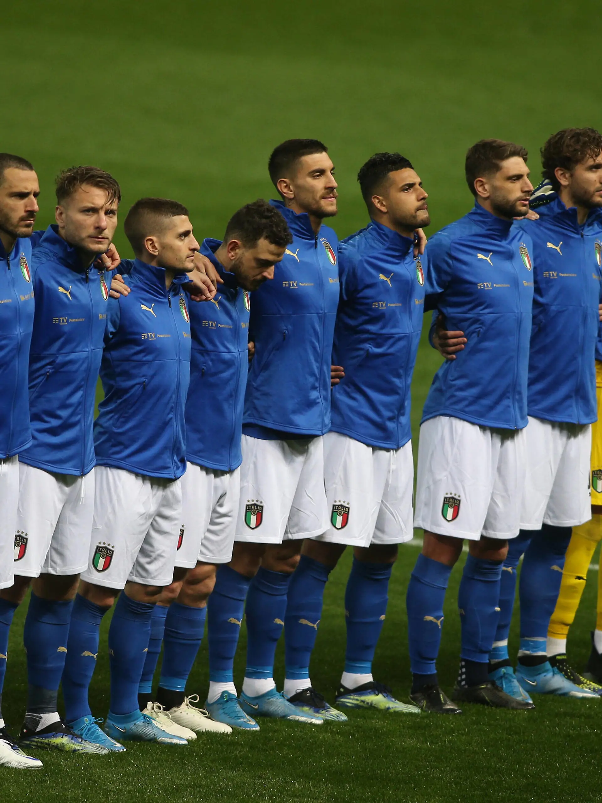  Parma, Italy 25.03.2021: Italy team during anthem before the match qualifiers FIFA World Cup, WM, Weltmeisterschaft, Fussball Qatar 2022 Group C between Italy vs Northern Ireland in Ennio Tardini stadium in Parma. PUBLICATIONxINxGERxSUIxAUTxONLY Copyright: xMarcoxIacobuccix/xIPAx/xMarcoxIacobuccix 0