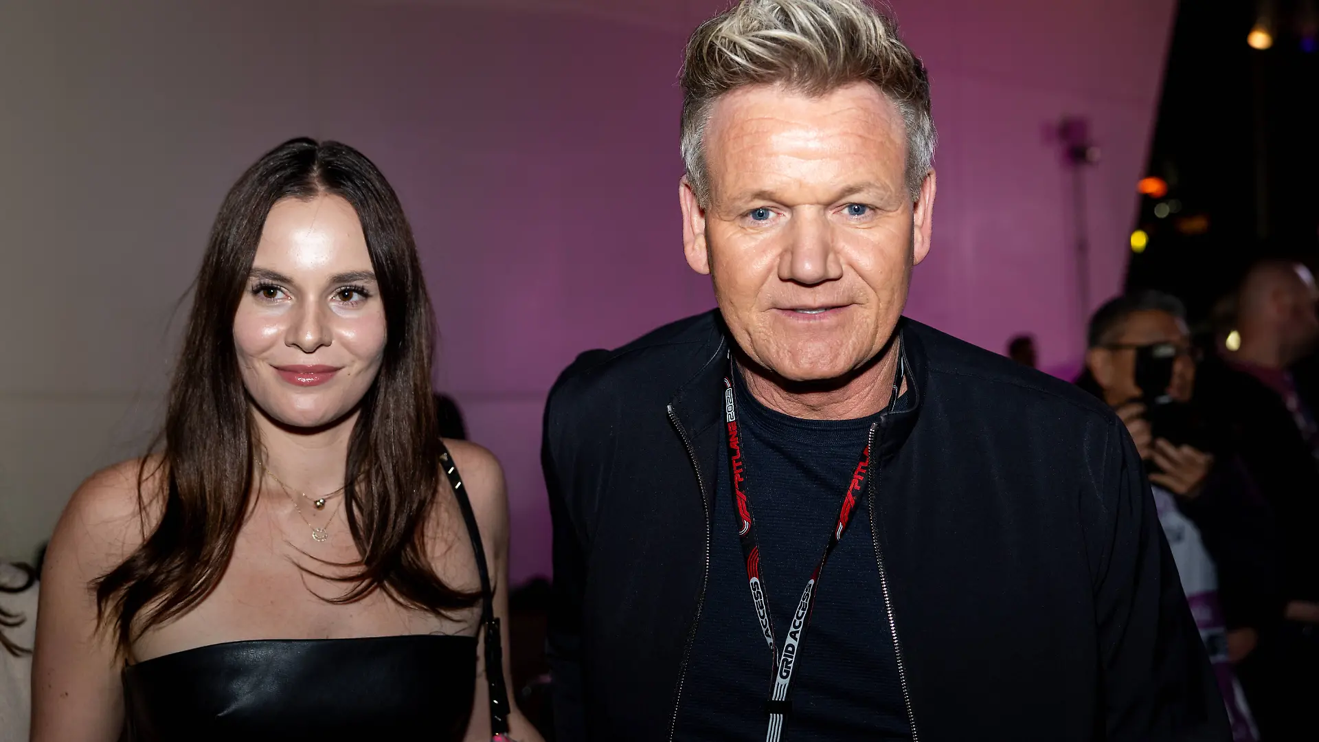 LAS VEGAS, NV - NOVEMBER 18: Gordon Ramsey and his daughter Holly walk the paddock before the F1 Las Vegas Grand Prix on Saturday, November 18, 2023 on the Las Vegas Street Circuit in Las Vegas, NV. Photo by Bob Kupbens/Icon Sportswire AUTO: NOV 18 F1 Las Vegas Grand Prix EDITORIAL USE ONLY Icon231118021
