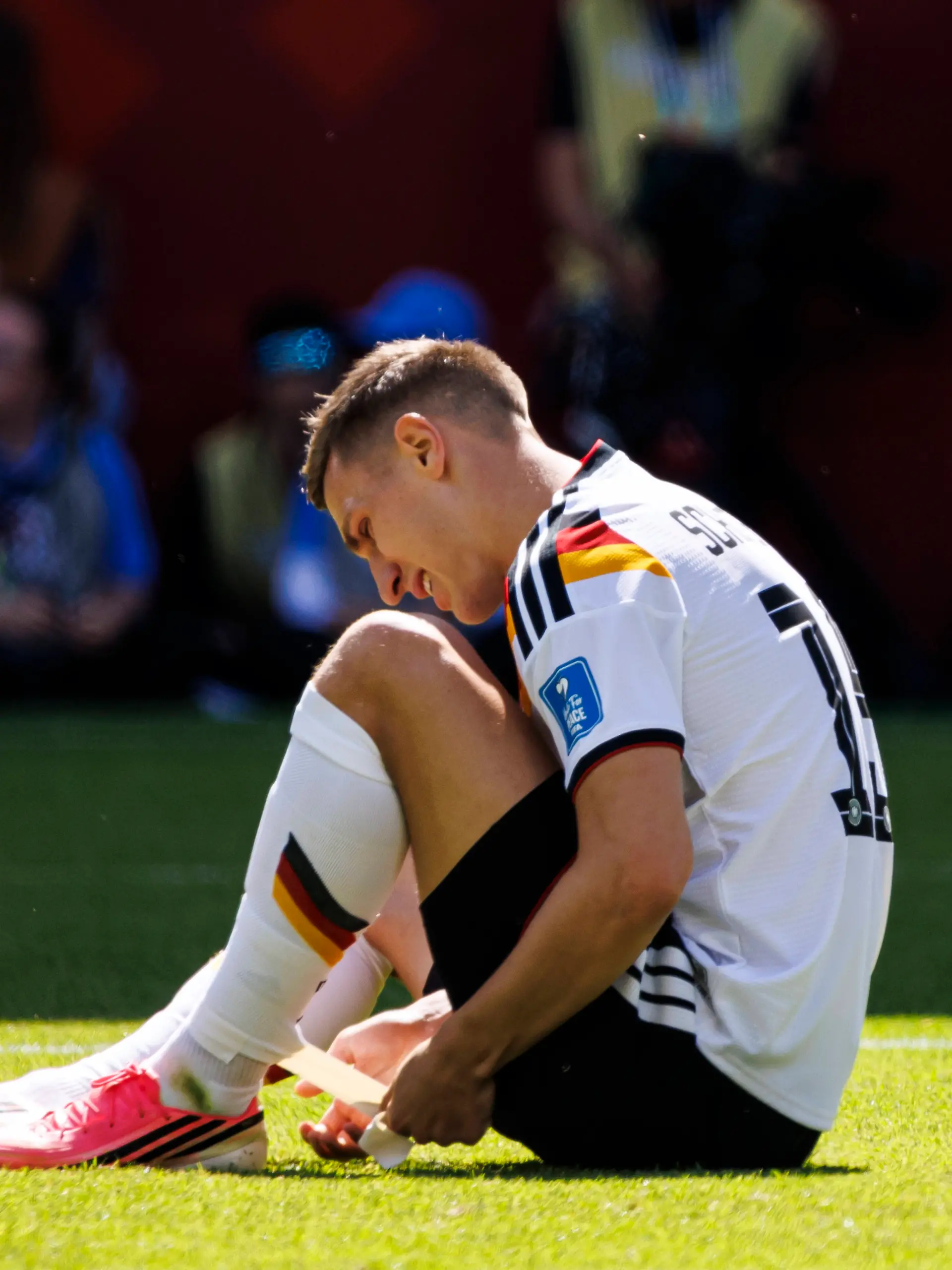 Germany v Cote D Ivoire - FIFA World Cup, WM, Weltmeisterschaft, Fussball 2026 Toronto, Canada - June 20: Nico Schlotterbeck of Germany lies injured on the pitch during the FIFA World Cup 2026 Group E match between Germany and Cote D Ivoire at Toronto Stadium on June 20, 2026 in Toronto, Canada.