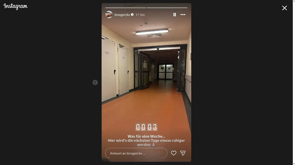 Lena Gercke meldet sich aus dem Krankenhaus