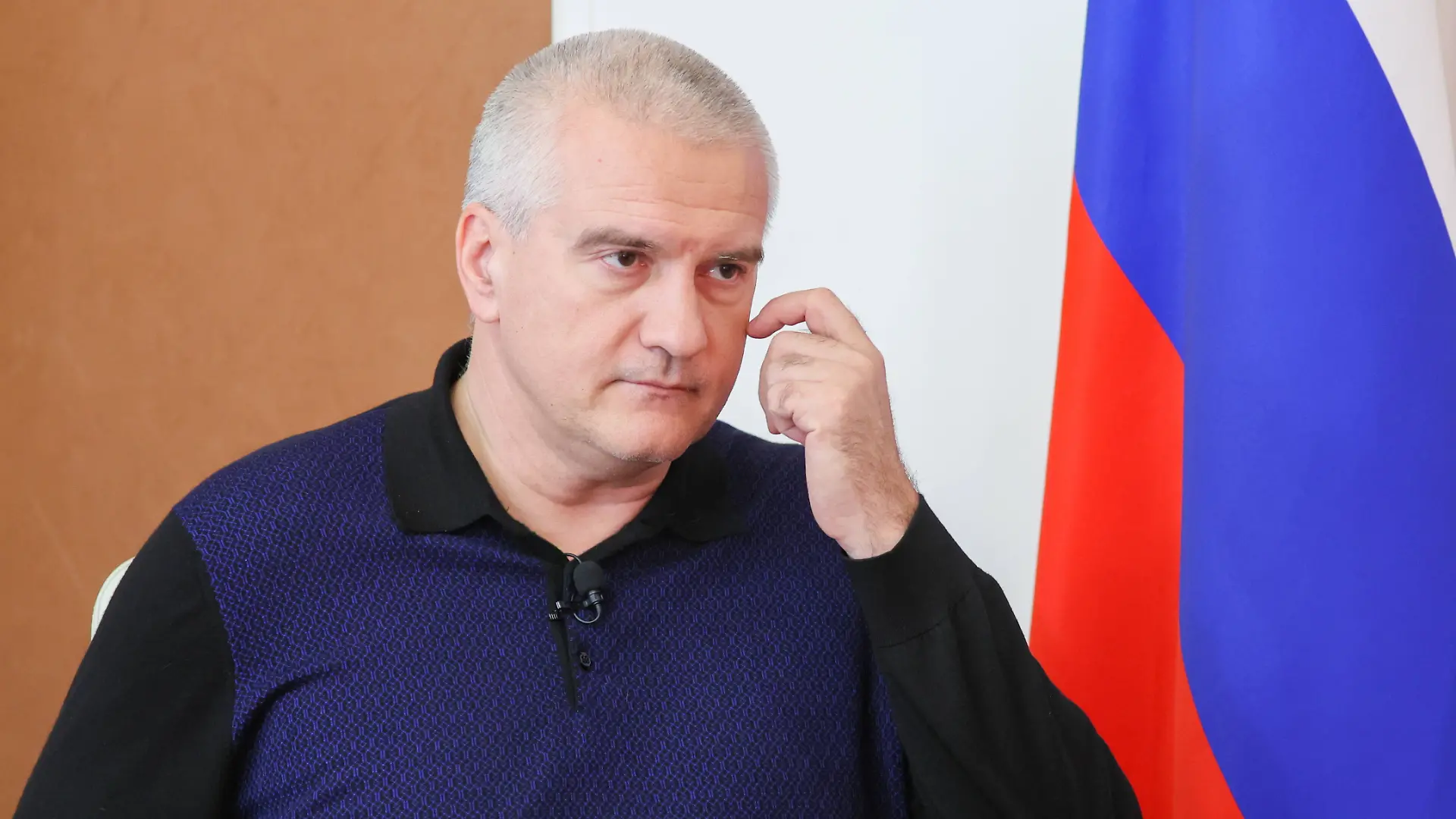 RUSSIA, SIMFEROPOL - FEBRUARY 1, 2024: Crimea s head Sergei Aksyonov is seen during an interview with the TASS news agency. Sergei Malgavko/TASS PUBLICATIONxINxGERxAUTxONLY 67898180