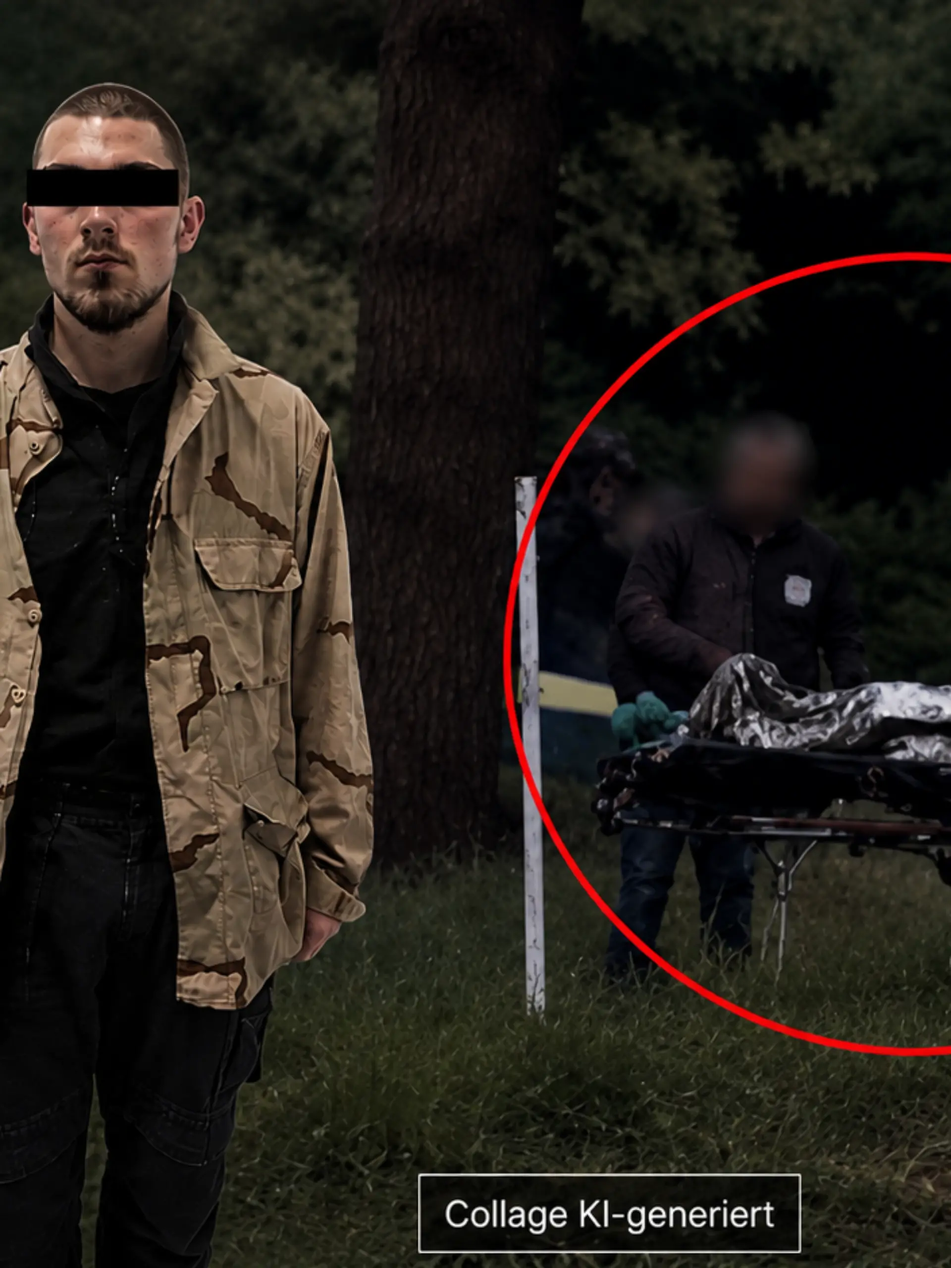 Mit lebensgefährlichen Verletzungen finden Spezialeinsatzkräfte den mutmaßlichen Doppelmörder in einem Maisfeld. Die Beamten reanimieren den 22-Jährigen noch am Einsatzort.