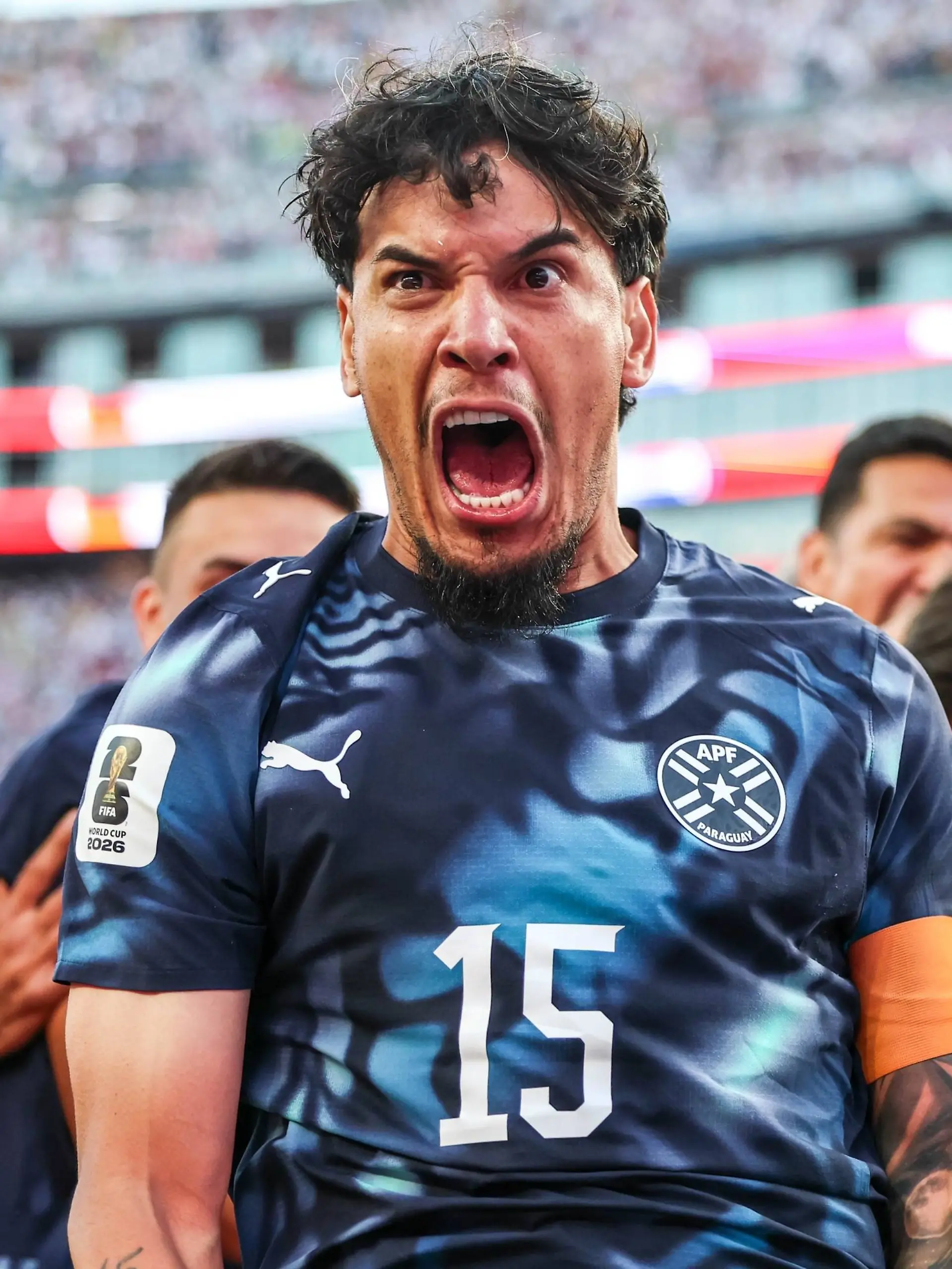 RECORD DATE NOT STATED  FIFA World Cup, WM, Weltmeisterschaft, Fussball 2026 - Round of 32 - Germany v Paraguay Gustavo Gomez player of Paraguay celebrates Paraguay s 4 3 penalty shootout victory over Germany, securing the team s place in the Round of 16 during the FIFA World Cup 2026 Round of 32 match at Boston Stadium, in Foxborough, United States, on Monday, June 29, 2026.Foto: William Volcov/Brazil Photo Press/IMAGO Sports Foxborough MA United States of America Copyright: xWILLIAMxVOLCOVx