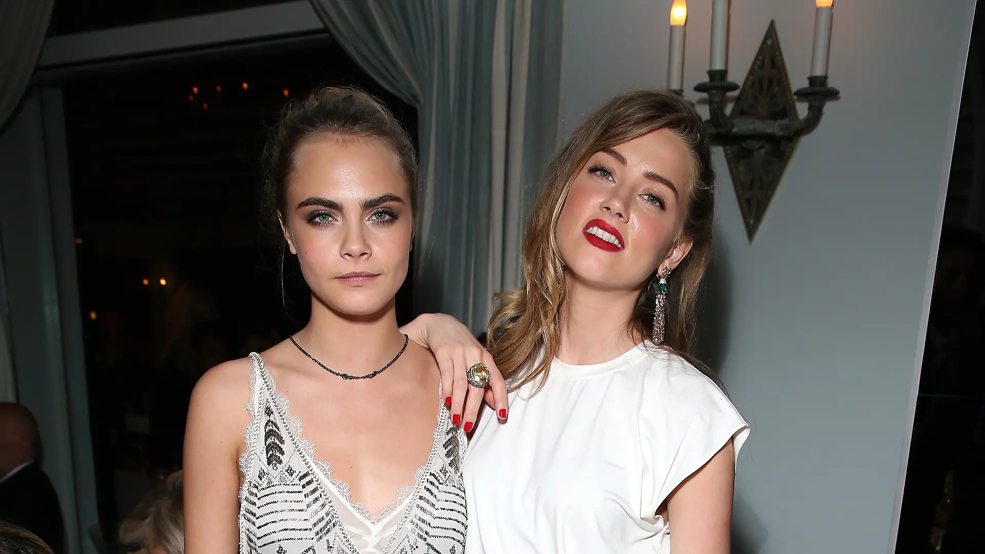 CAP D'ANTIBES, FRANCE - MAY 20:  Cara Delevingne and Amber Heard attend the De Grisogono dinner party, in collaboration with Gyunel during Cannes film festival at Hotel du Cap-Eden-Roc on May 20, 2014 in Cap d'Antibes, France.  (Photo by Mike Marsland/WireImage for Gyunel)