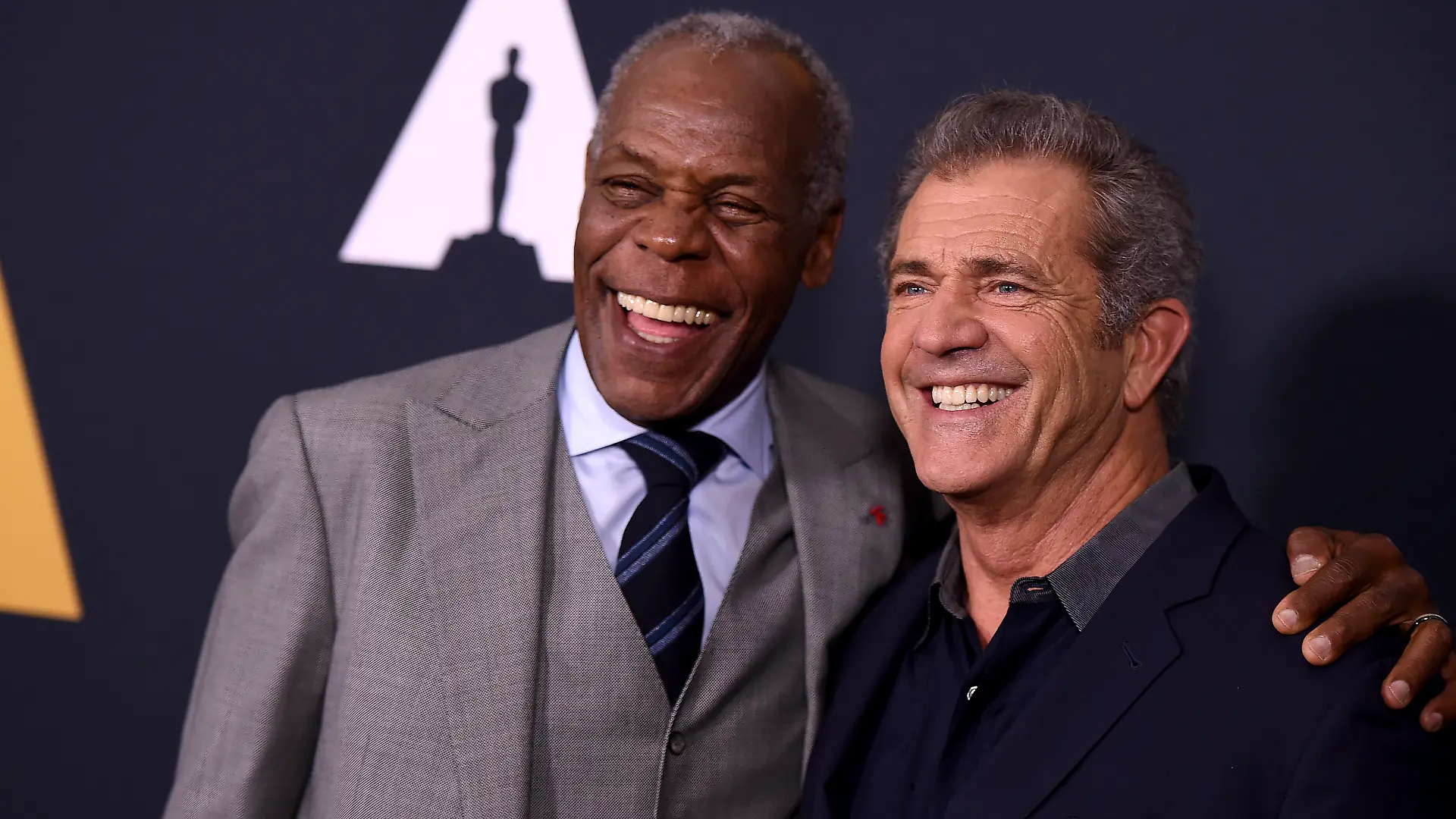 Danny Glover and Mel Gibson arrive at the Richard Donner Tribute on Wednesday, June 7, 2017 in Beverly Hills, Calif. (Photo by Jordan Strauss/Invision/AP)