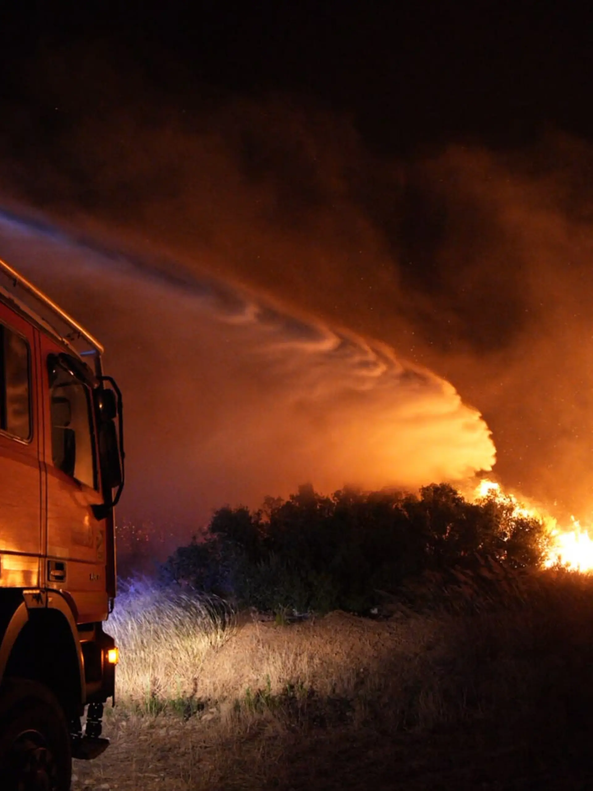 Dieses von der französischen Feuerwehr SDIS13 zur Verfügung gestellte Foto zeigt den Waldbrand in der Nähe von La Fare in Südfrankreich. +++ dpa-Bildfunk +++