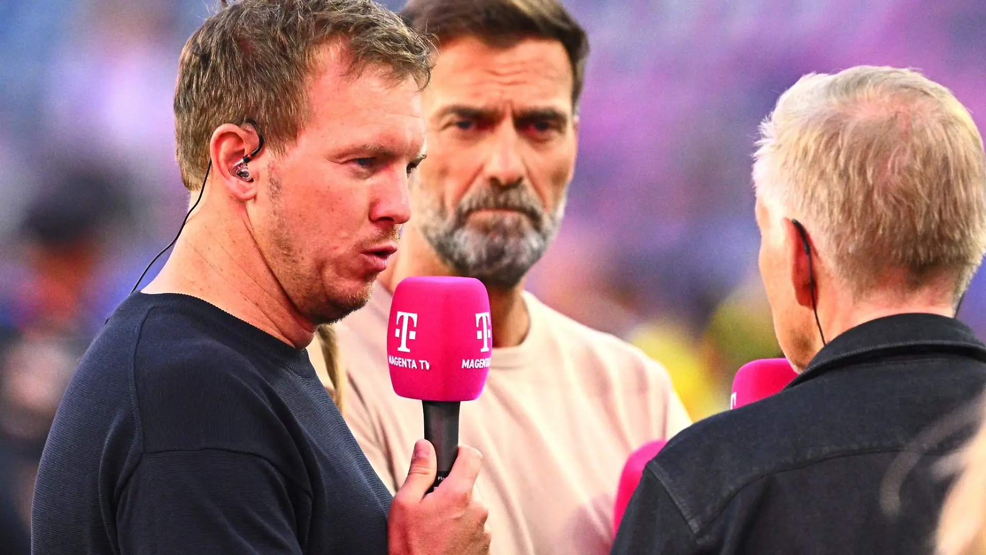 Julian Nagelsmann (links) und Jürgen Klopp bei MagentaTV.
