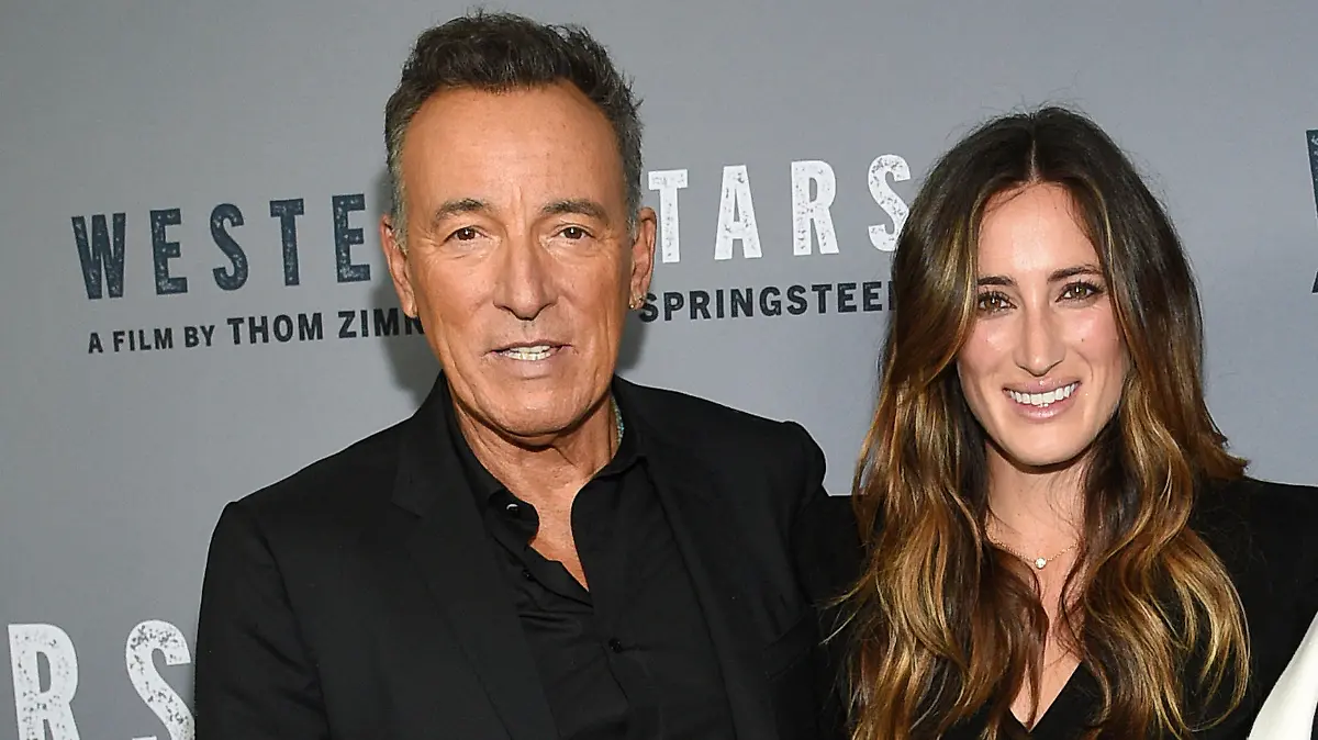 FILE - Singer-songwriter and co-director Bruce Springsteen, left, daughter Jessica Springsteen, center, and wife Patti Scialfa attend the special screening of "Western Stars" at Metrograph in New York, in this Wednesday, Oct. 16, 2019, file photo. The daughter of rock icon Bruce Springsteen and singer-songwriter Patti Scialfa has been selected as one of four riders on the U.S. jumping team that will compete at the Tokyo Olympics. Twenty-nine-year-old Jessica Springsteen is making her Olympic debut.(Photo by Evan Agostini/Invision/AP, File)