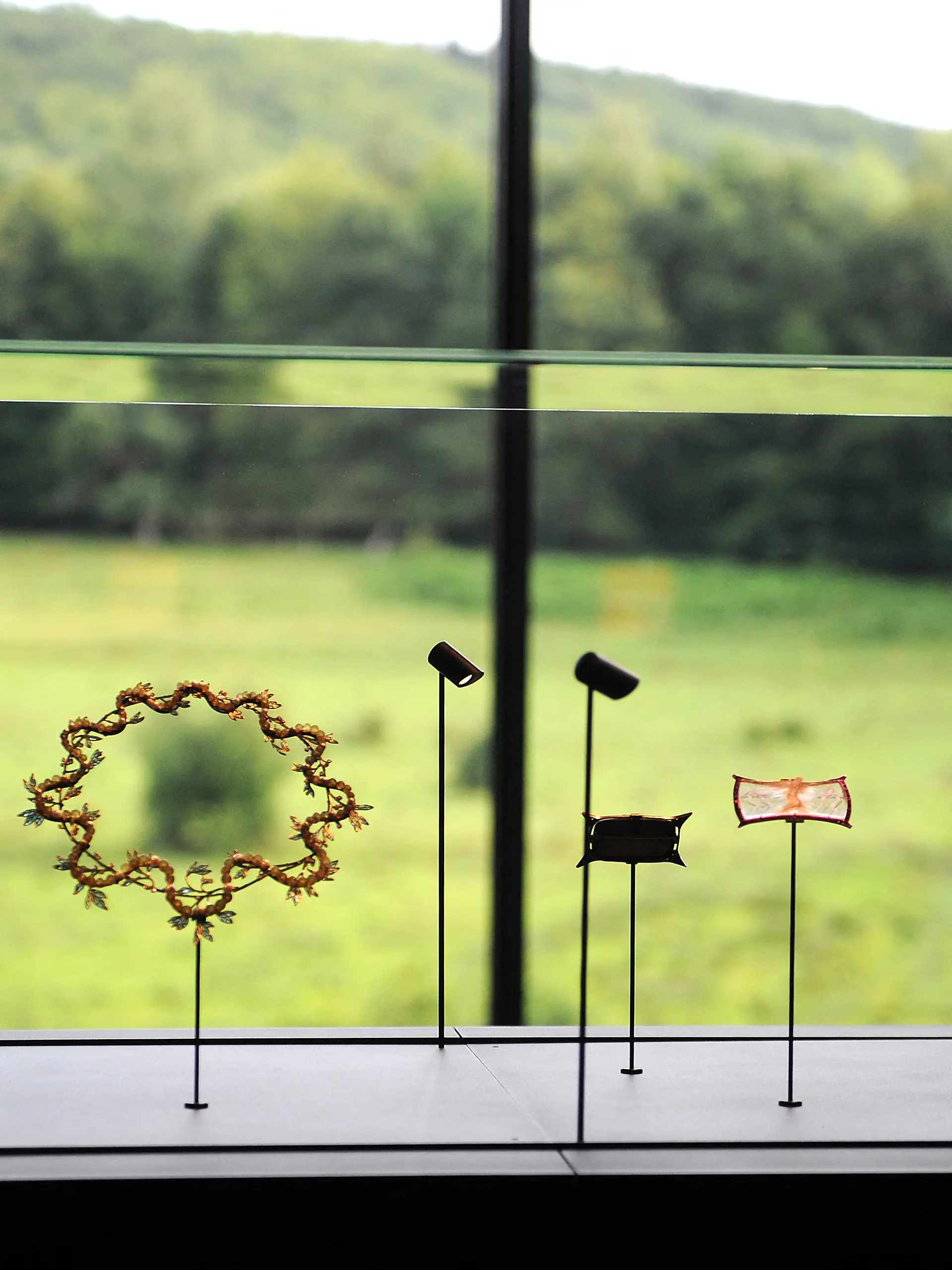 (FILES) Jewelery created by French glass maker Rene Lalique are seen at the Lalique museum in Wingen-sur-Moder, eastern France on June 23, 2011. The Lalique Glass Museum in Alsace announced on July 5, 2026, that it had been burgled, with the thief or thieves making off with jewellery worth "several million" euros, according to a source close to the investigation. (Photo by PATRICK HERTZOG / AFP)