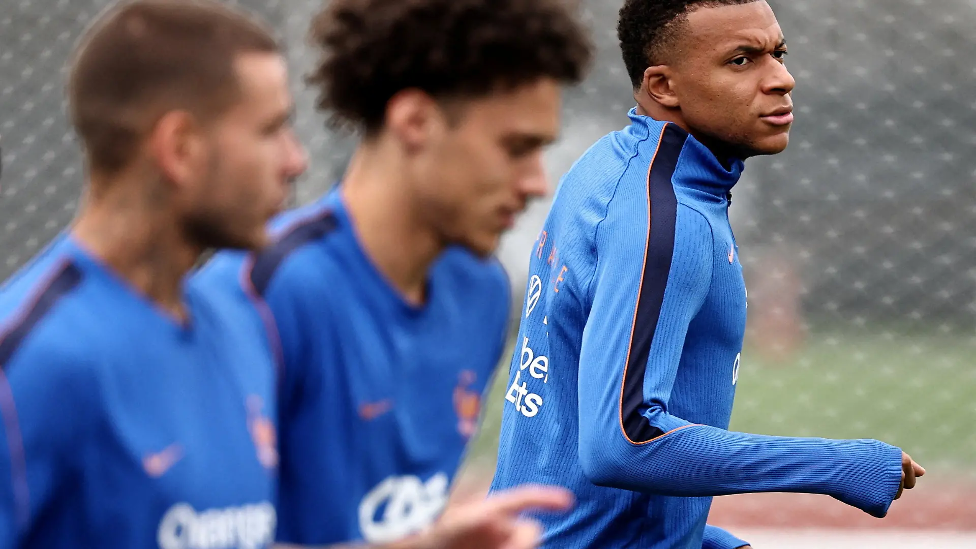 Soccer Football - FIFA World Cup 2026 - France Training - Bentley University, Waltham, Massachusetts, U.S. - July 6, 2026 France's Kylian Mbappe with teammates during training IMAGN IMAGES via Reuters/Winslow Townson TPX IMAGES OF THE DAY
