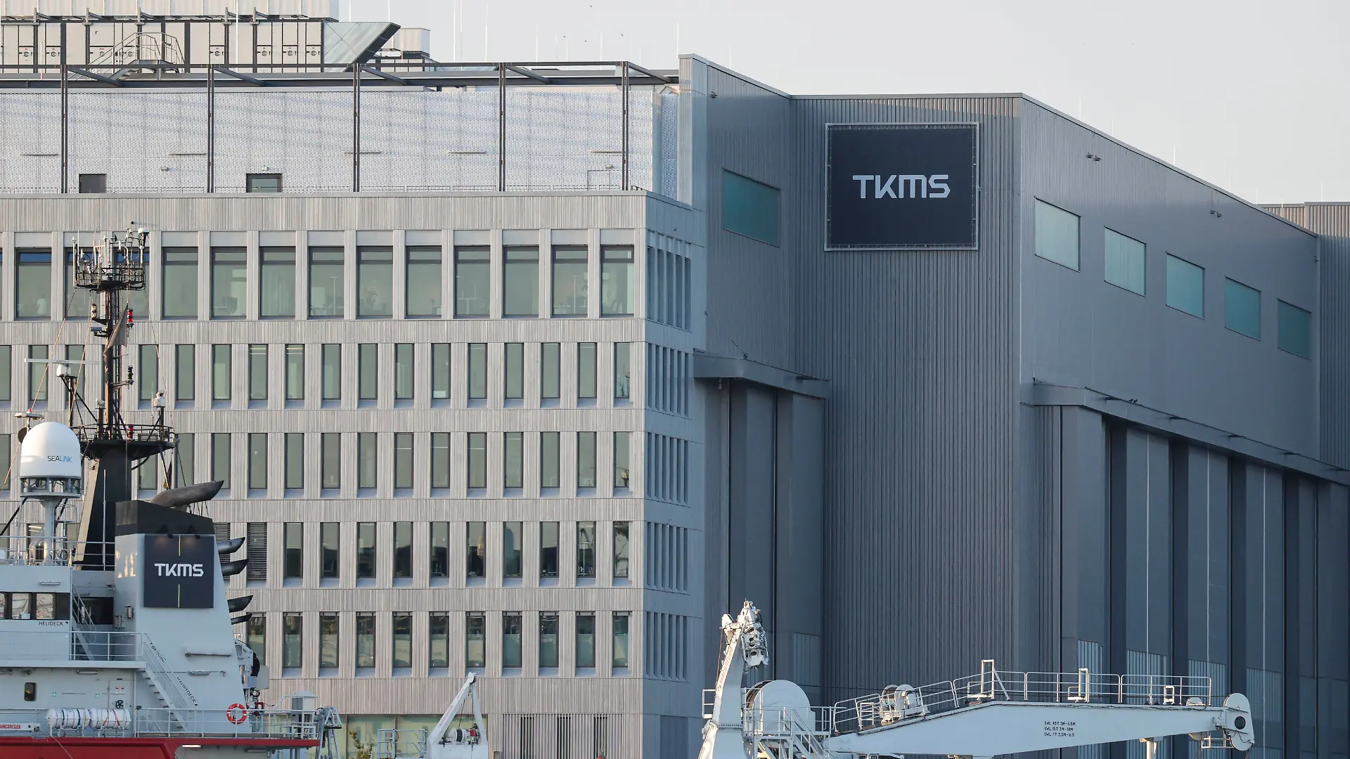 Die Schiffbauhalle von Thyssenkrupp Marine Systems (TKMS).