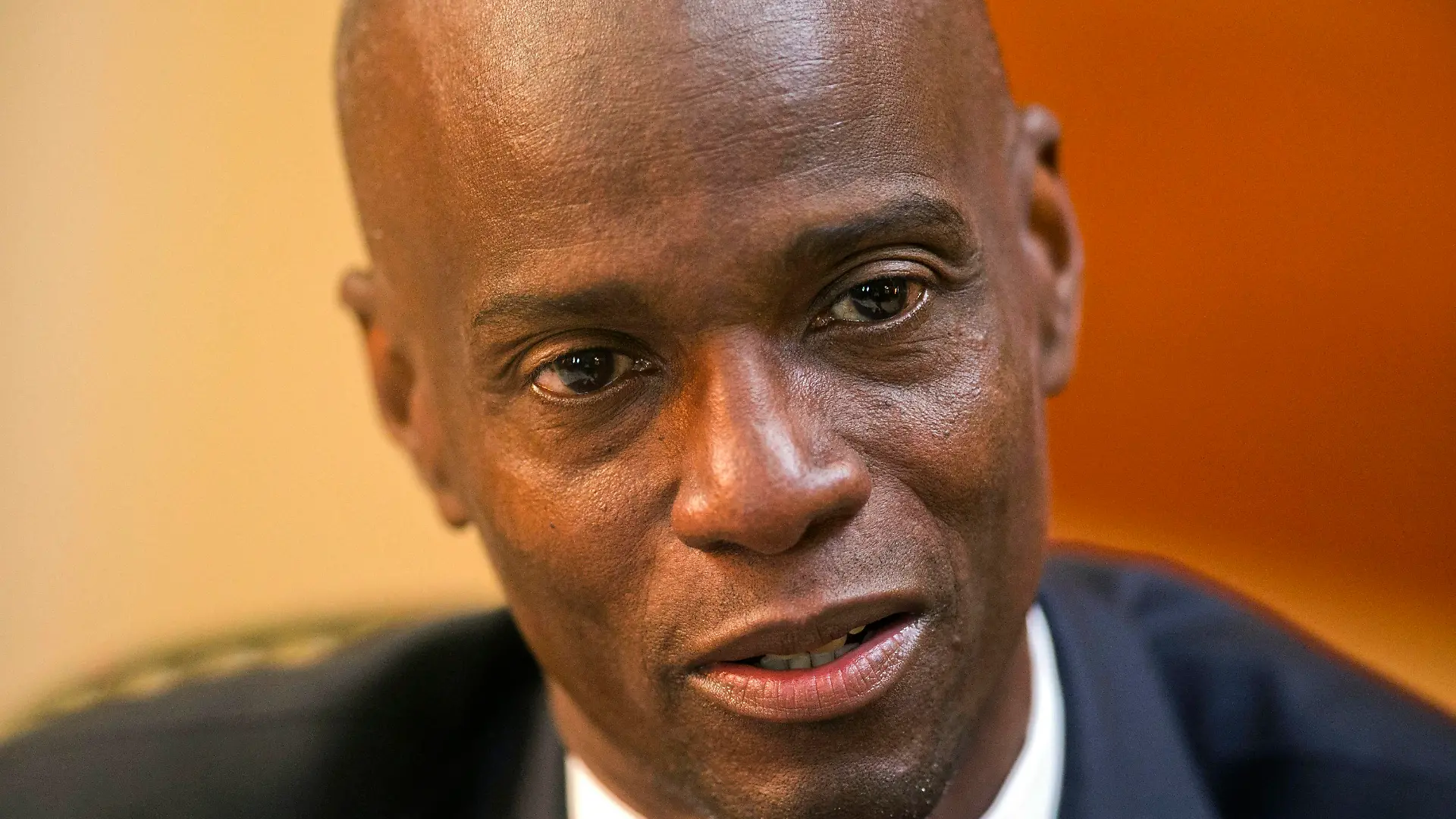 FILE - In this Feb. 7, 2020, file photo, Haiti's President Jovenel Moise speaks during an interview at his home in Petion-Ville, a suburb of Port-au-Prince, Haiti. Sources say Haitian Moise was assassinated at home, first lady hospitalized amid political instability. (AP Photo/Dieu Nalio Chery, File)