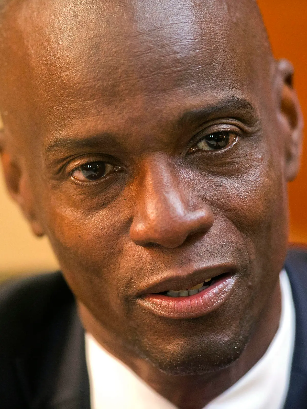 FILE - In this Feb. 7, 2020, file photo, Haiti's President Jovenel Moise speaks during an interview at his home in Petion-Ville, a suburb of Port-au-Prince, Haiti. Sources say Haitian Moise was assassinated at home, first lady hospitalized amid political instability. (AP Photo/Dieu Nalio Chery, File)