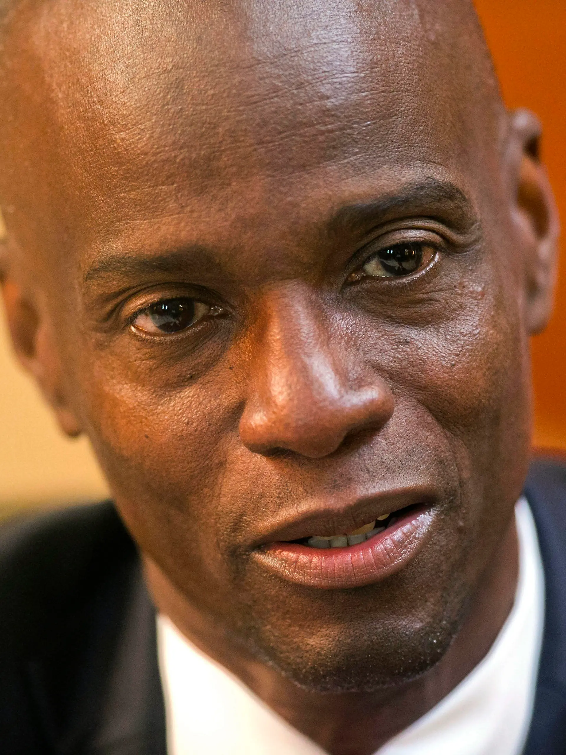 FILE - In this Feb. 7, 2020, file photo, Haiti's President Jovenel Moise speaks during an interview at his home in Petion-Ville, a suburb of Port-au-Prince, Haiti. Sources say Haitian Moise was assassinated at home, first lady hospitalized amid political instability. (AP Photo/Dieu Nalio Chery, File)
