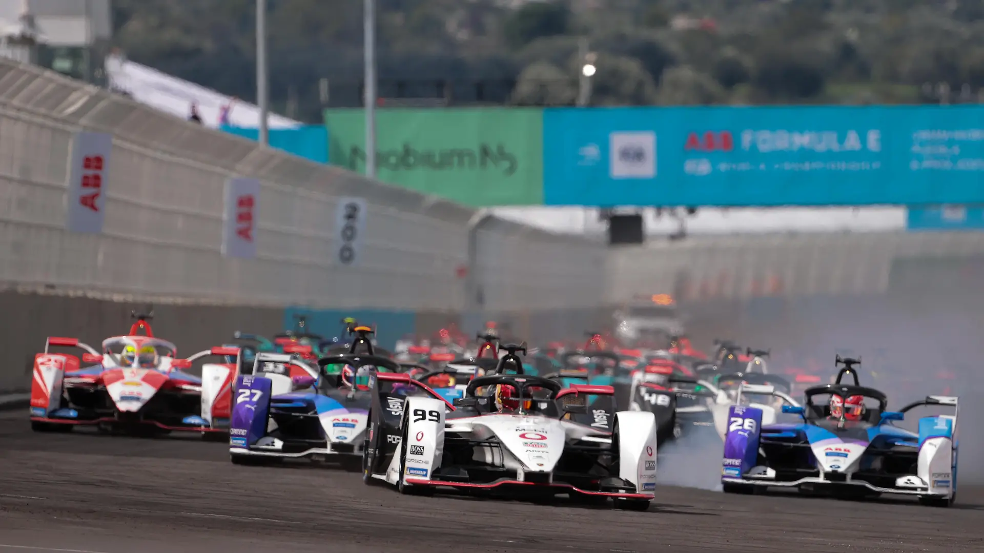 PUEBLA, MEXICO - JUNE 19: Pascal Wehrlein of Germany drives the (99) TAG Heuer Porsche  during the ABB FIA Formula E Championship - Puebla E-Prix Round 8 at Autodromo Miguel E Abed on June 19, 2021 in Puebla, Mexico. (Photo by Hector Vivas/Getty Images)