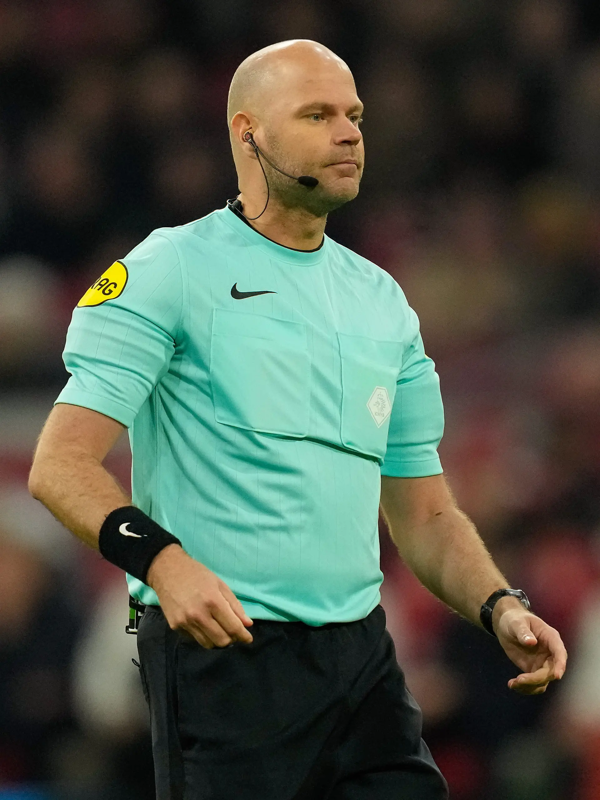Referee Rob Dieperink looks on during the Eredivisie match between AFC Ajax and Sparta Rotterdam at Johan Cruyff Arena on March 14, 2026 in Amsterdam, Netherlands. (Photo by Alex Gottschalk/DeFodi Images)