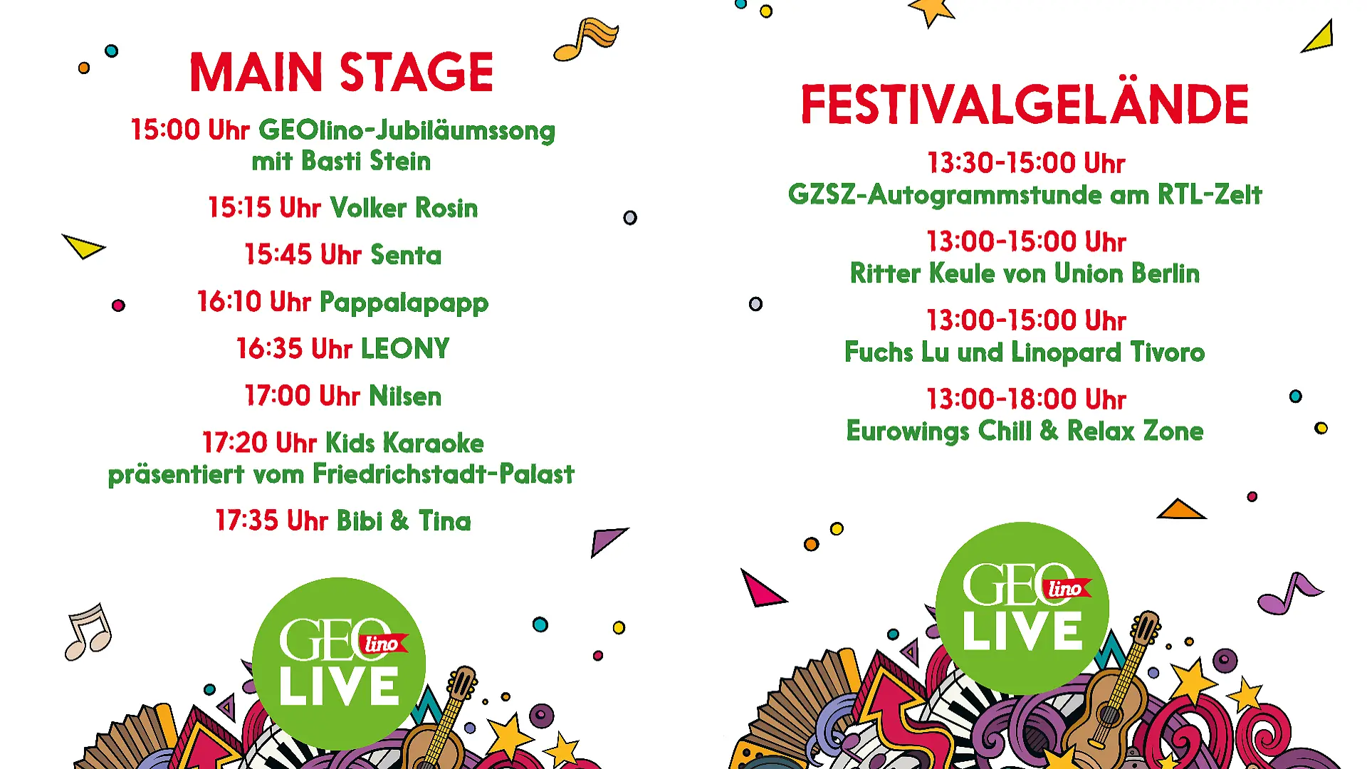 Ein buntes Programm auf dem GEOlino LIVE-Festival.