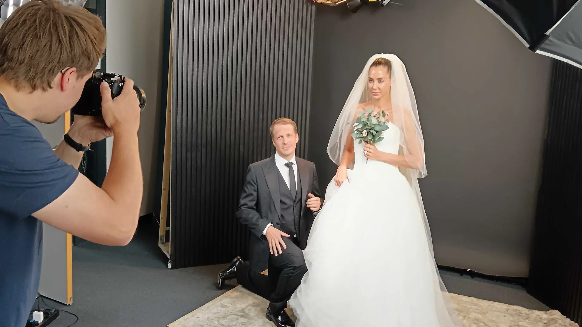 Oliver Pocher und Alessandra Meyer-Wölden beim Shooting. 