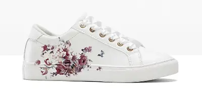 Sneaker mit floralem Druck, weiß geblümt