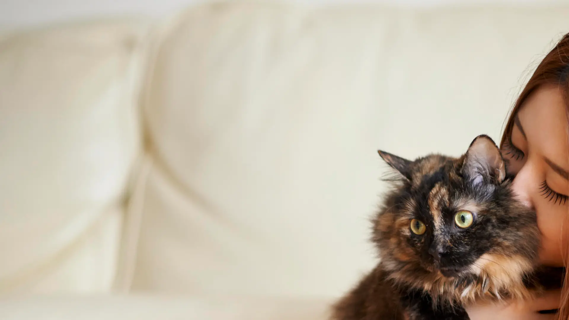 Shot of a young woman cuddling her cat at homehttp://195.154.178.81/DATA/i_collage/pu/shoots/805444.jpg