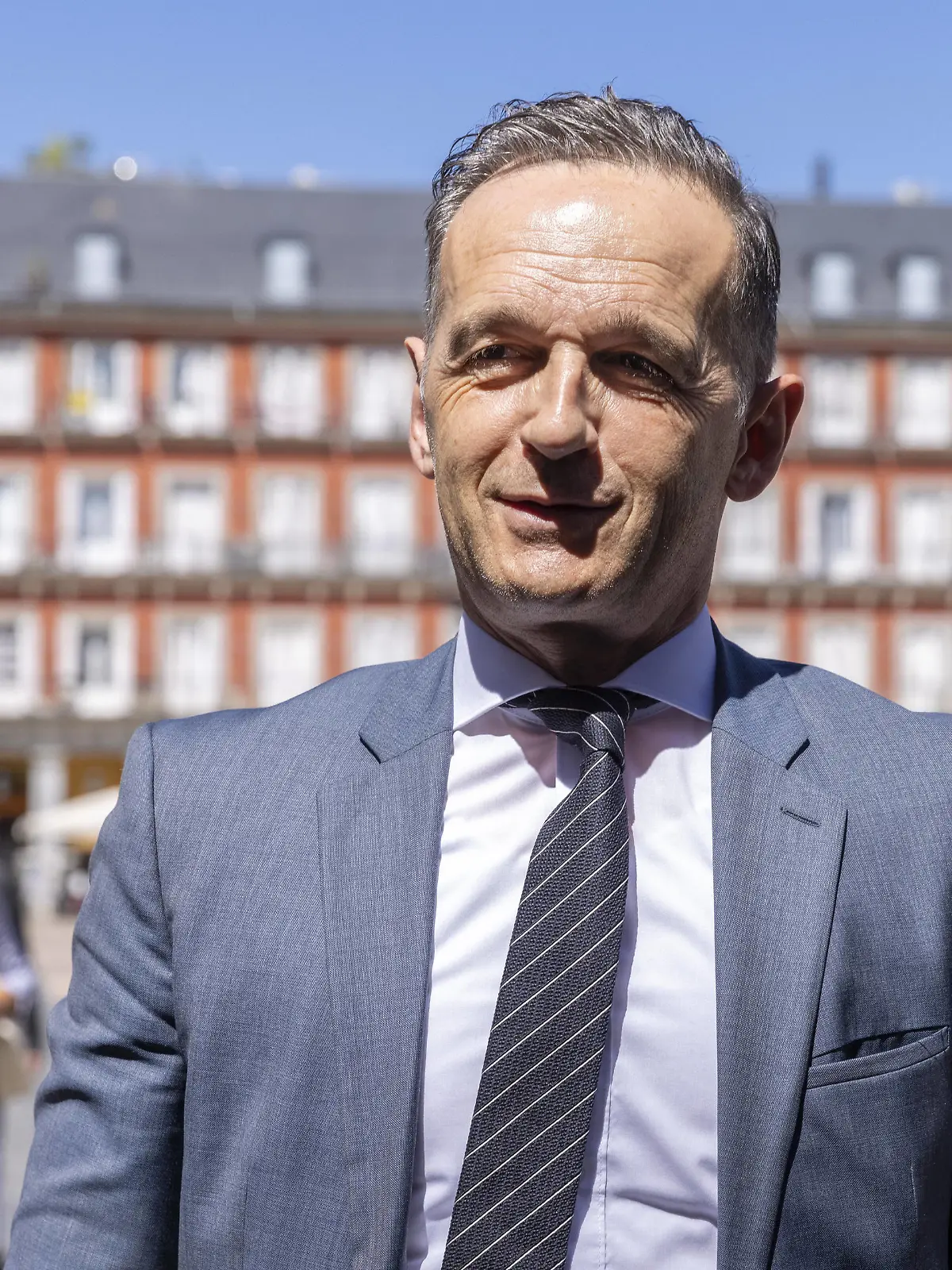 Bundesaussenminister Heiko Maas, SPD, nimmt am vierten Ministertreffen der Stockholm-Initiative fuer nukleare Abruestung teil. Hier bei einem ueber den Plaza Mayor in Madrid. Madrid, 06.07.2021 Madrid Spanien *** German Foreign Minister Heiko Maas, SPD, attends the fourth ministerial meeting of the Stockholm Initiative for Nuclear Disarmament Here at a meeting over the Plaza Mayor in Madrid Madrid, 06 07 2021 Madrid Spain Copyright: xThomasxImo/photothek.netx 